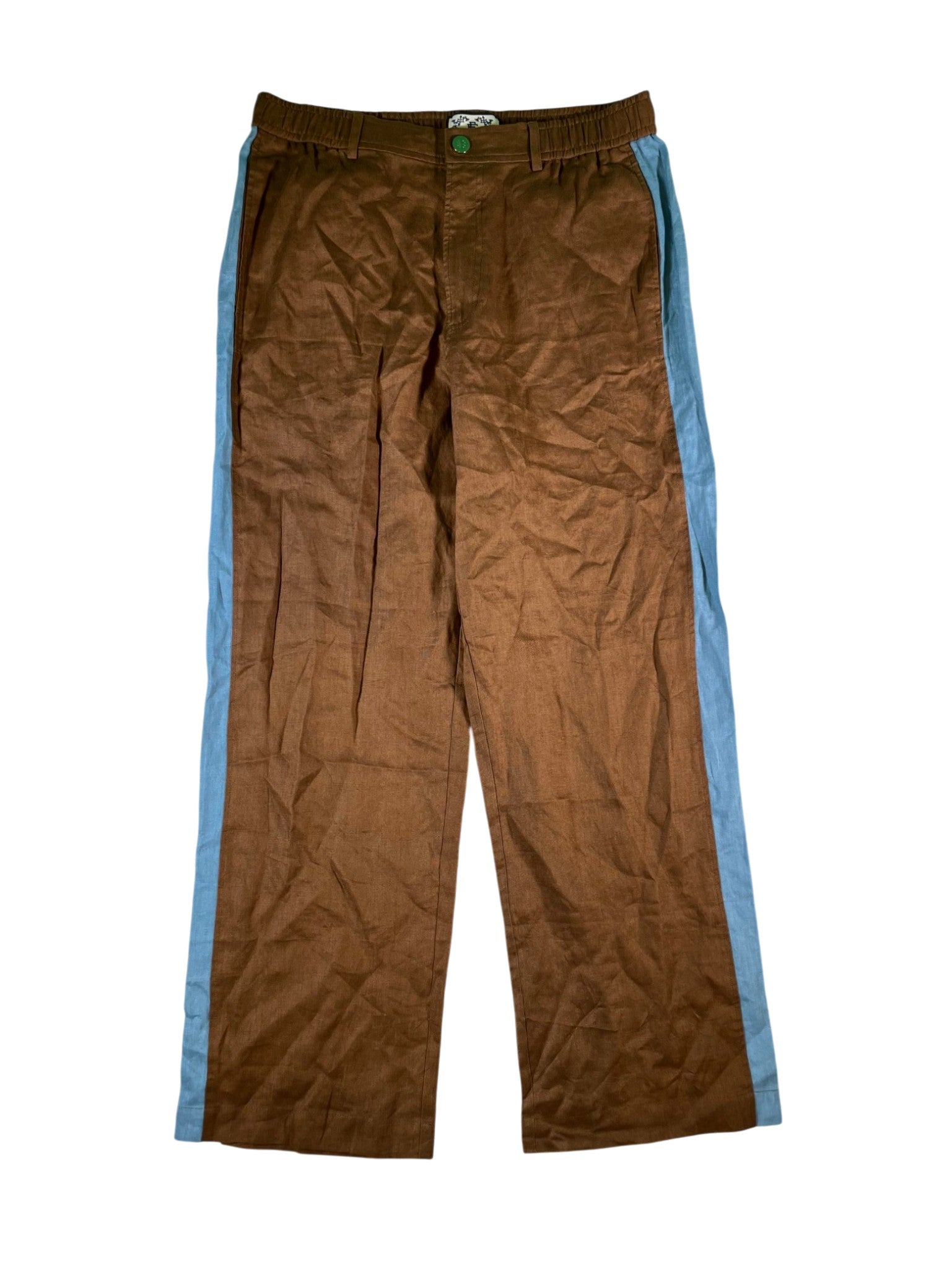 Eric Emanuel Linen Brown & Blue Pants