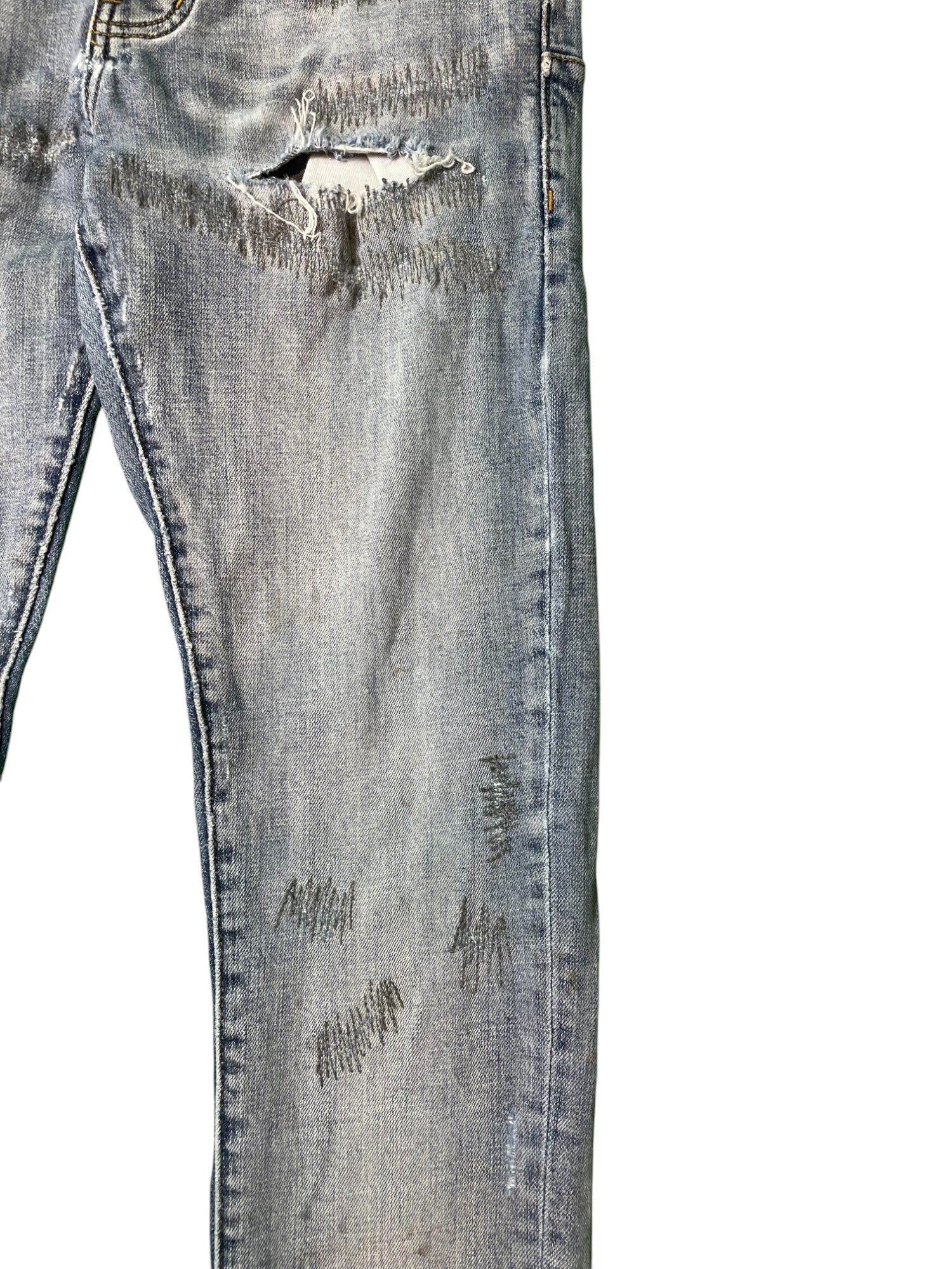 Purple Brand "Stitches" Light Wash Blue Jeans