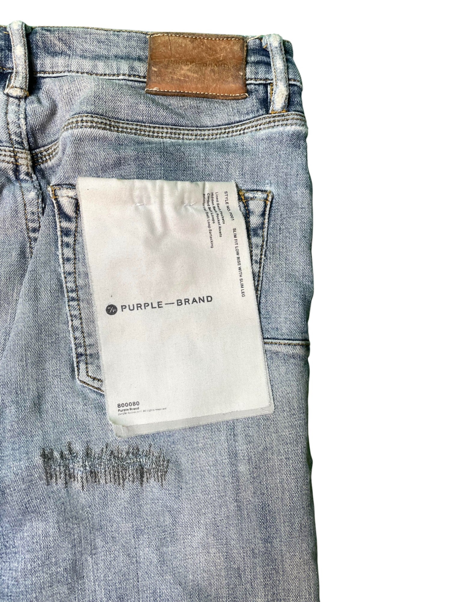 Purple Brand "Stitches" Light Wash Blue Jeans