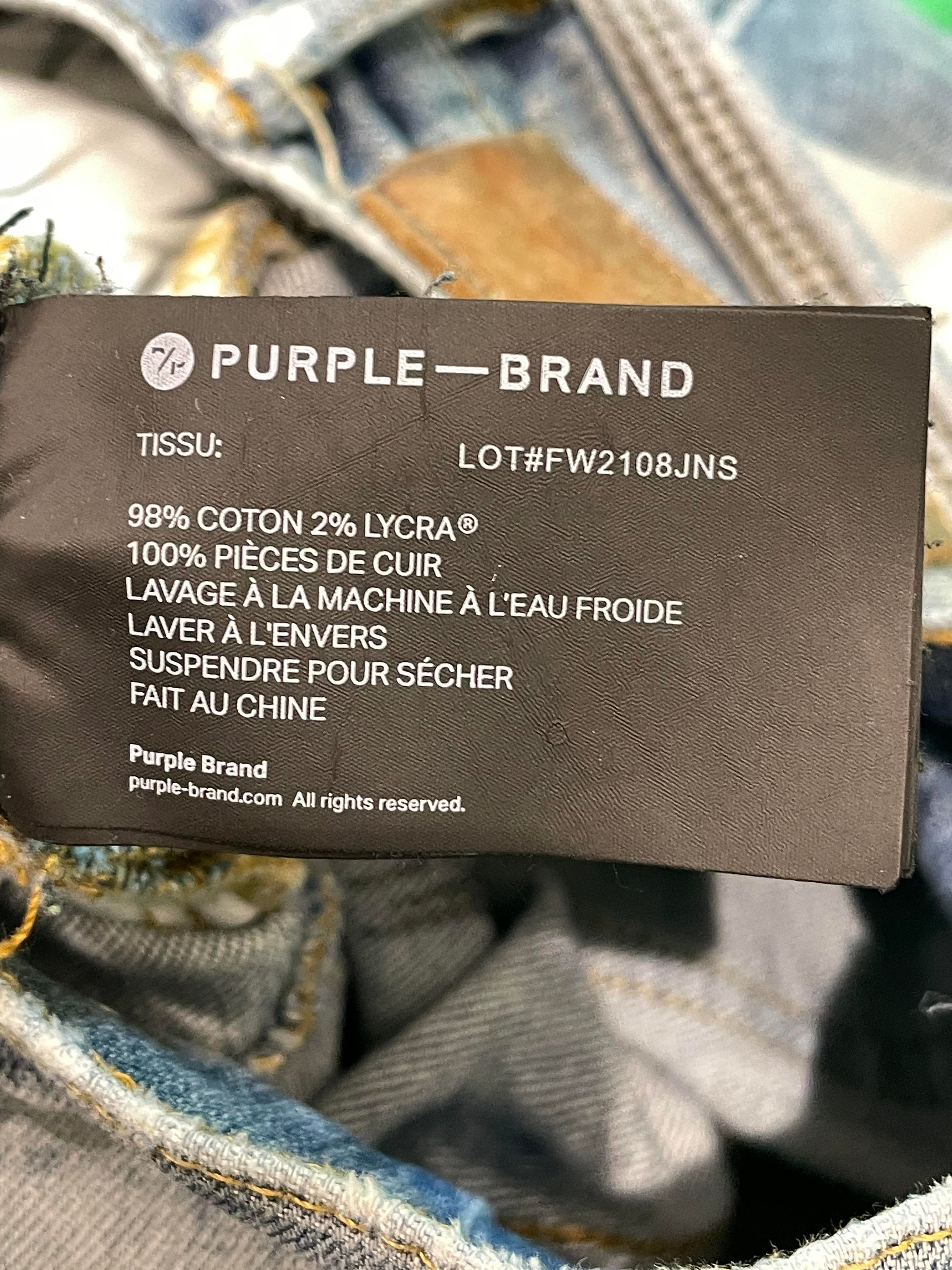 Purple Brand "Stitches" Light Wash Blue Jeans