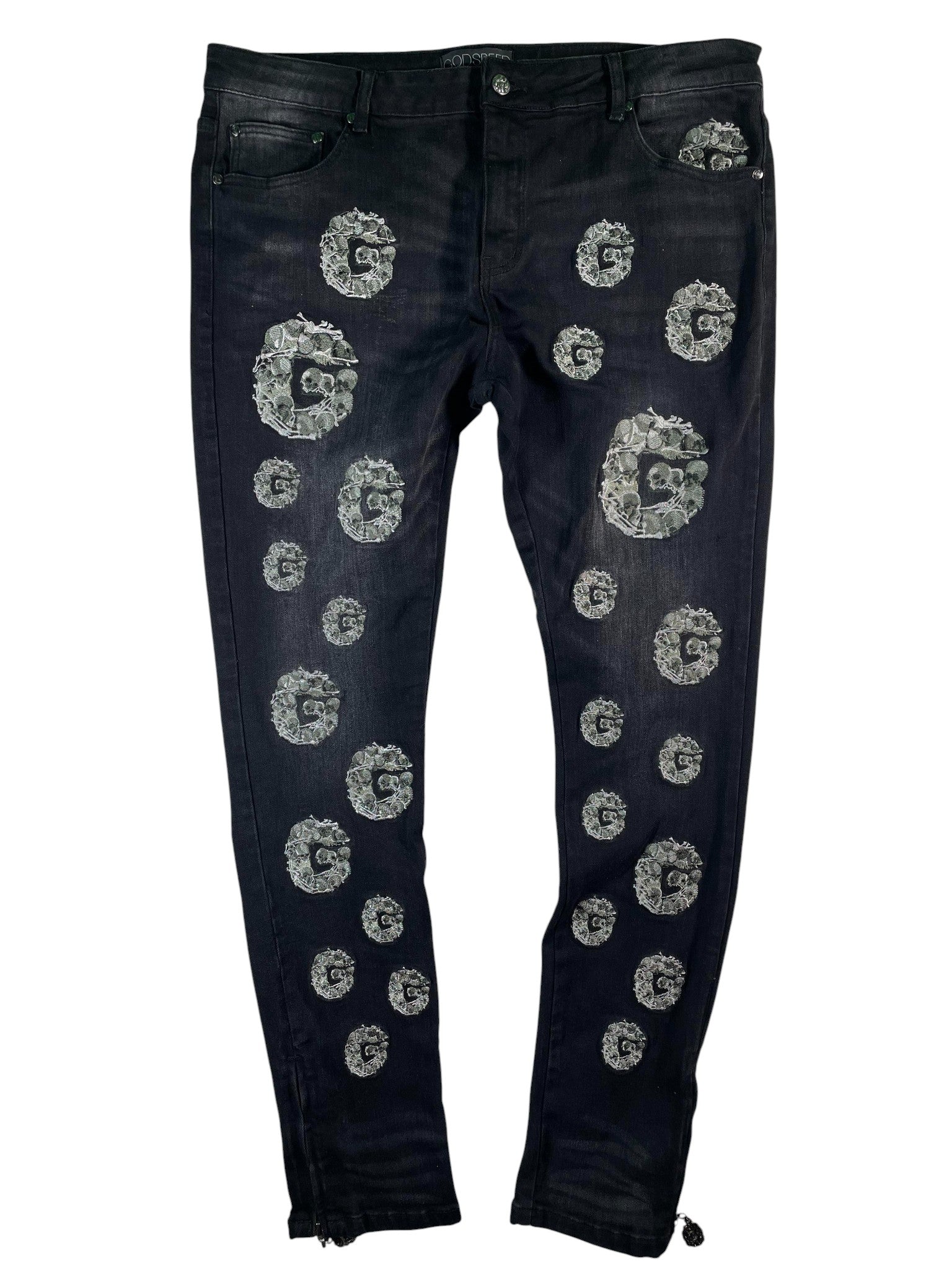 Godspeed Black Wash Floral G-Patch Jeans
