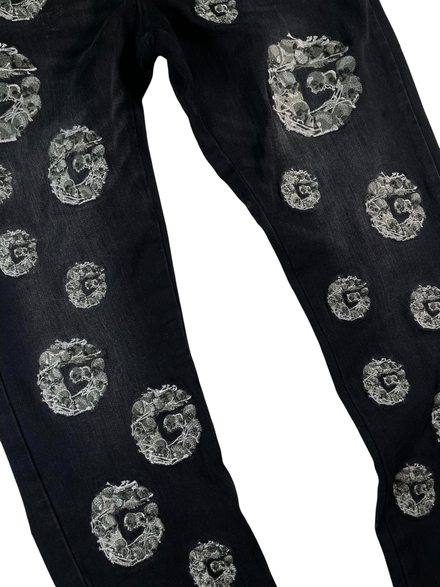 Godspeed Black Wash Floral G-Patch Jeans