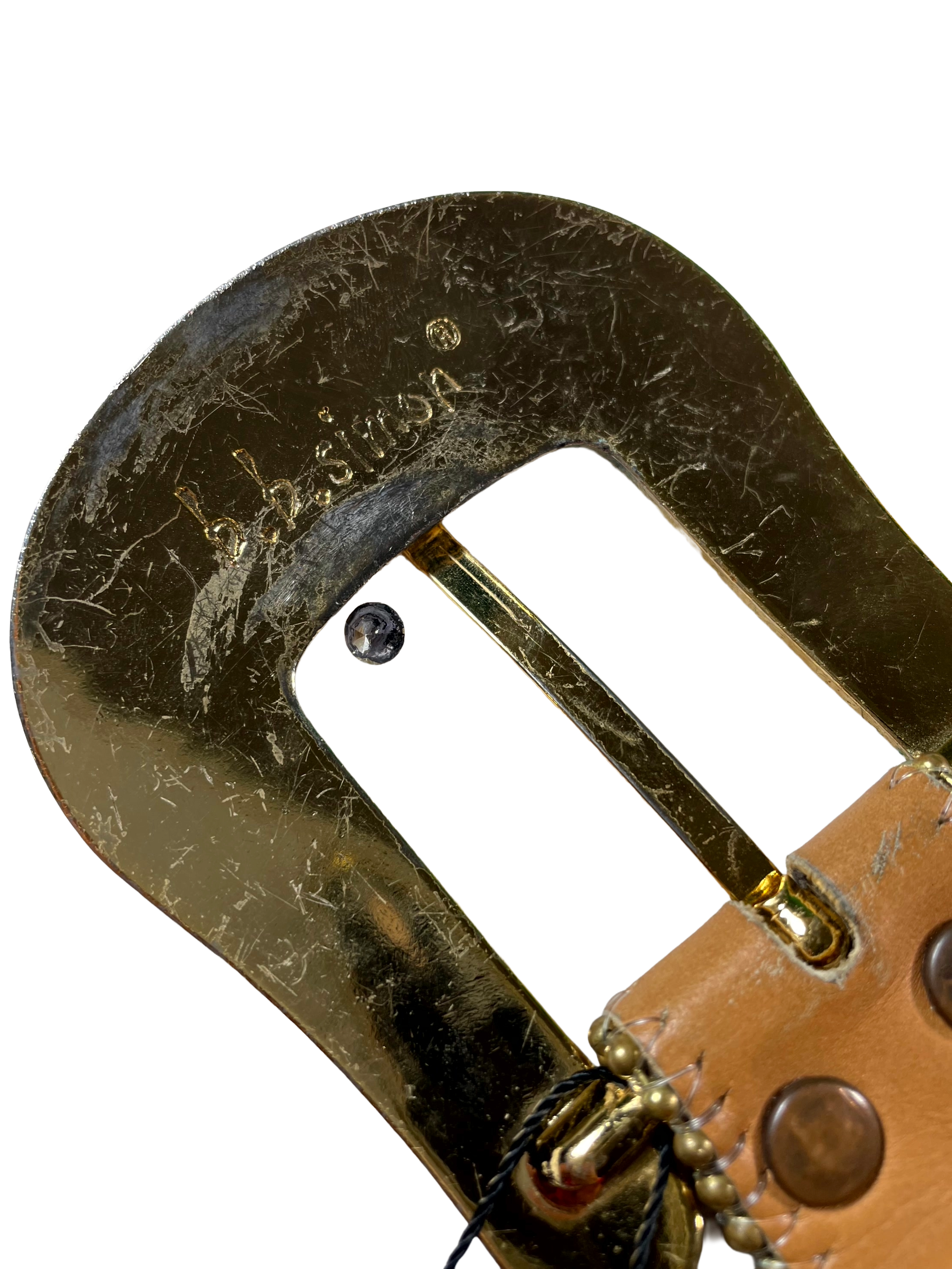 BB Simon Cowboy Tan Gold (Missing Studs) Belt