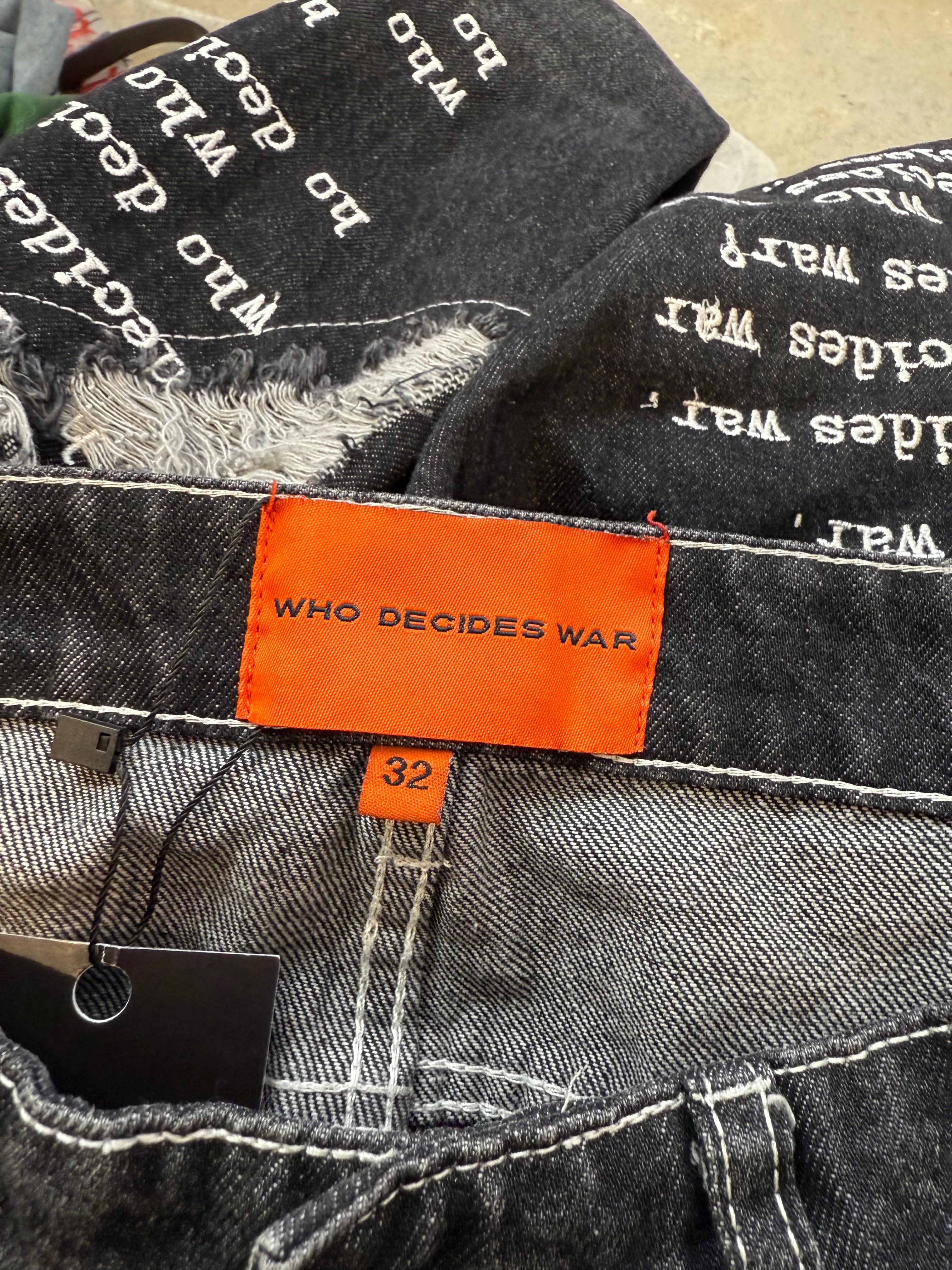 WDW Scripture Distressed Black Jeans