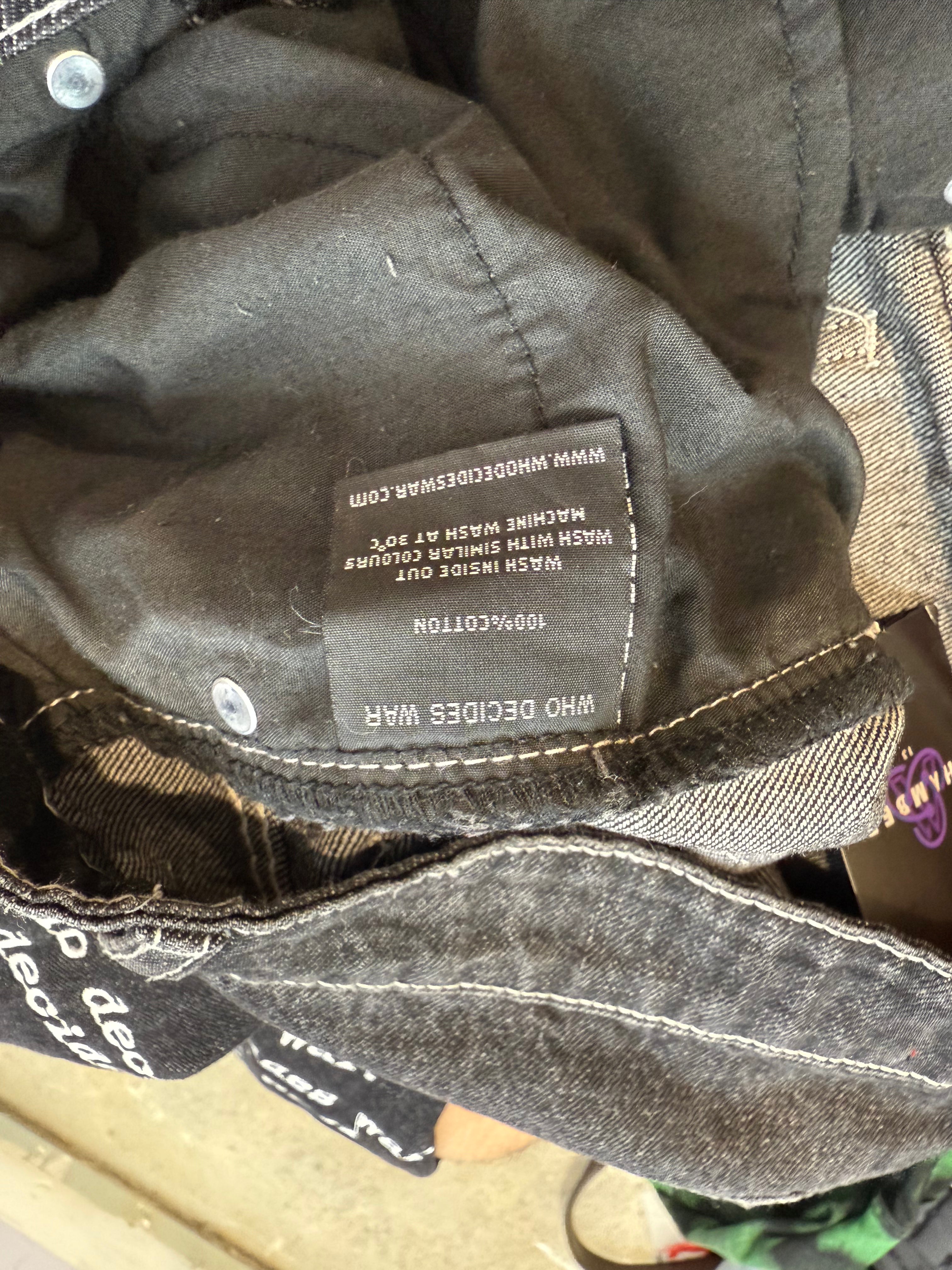 WDW Scripture Distressed Black Jeans