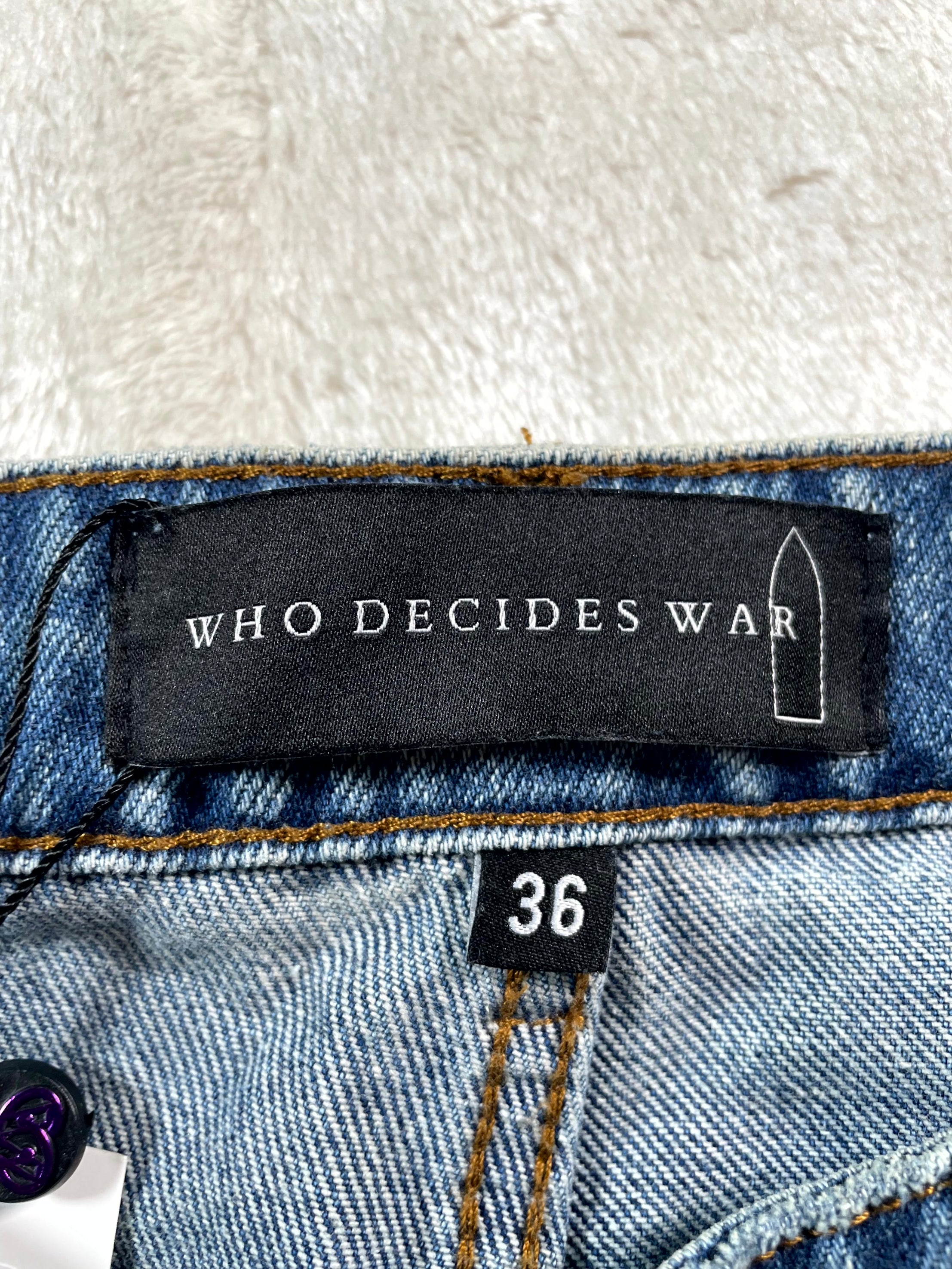 Who Decides War Rhinestone Washed Cemetery Light Wash Jeans