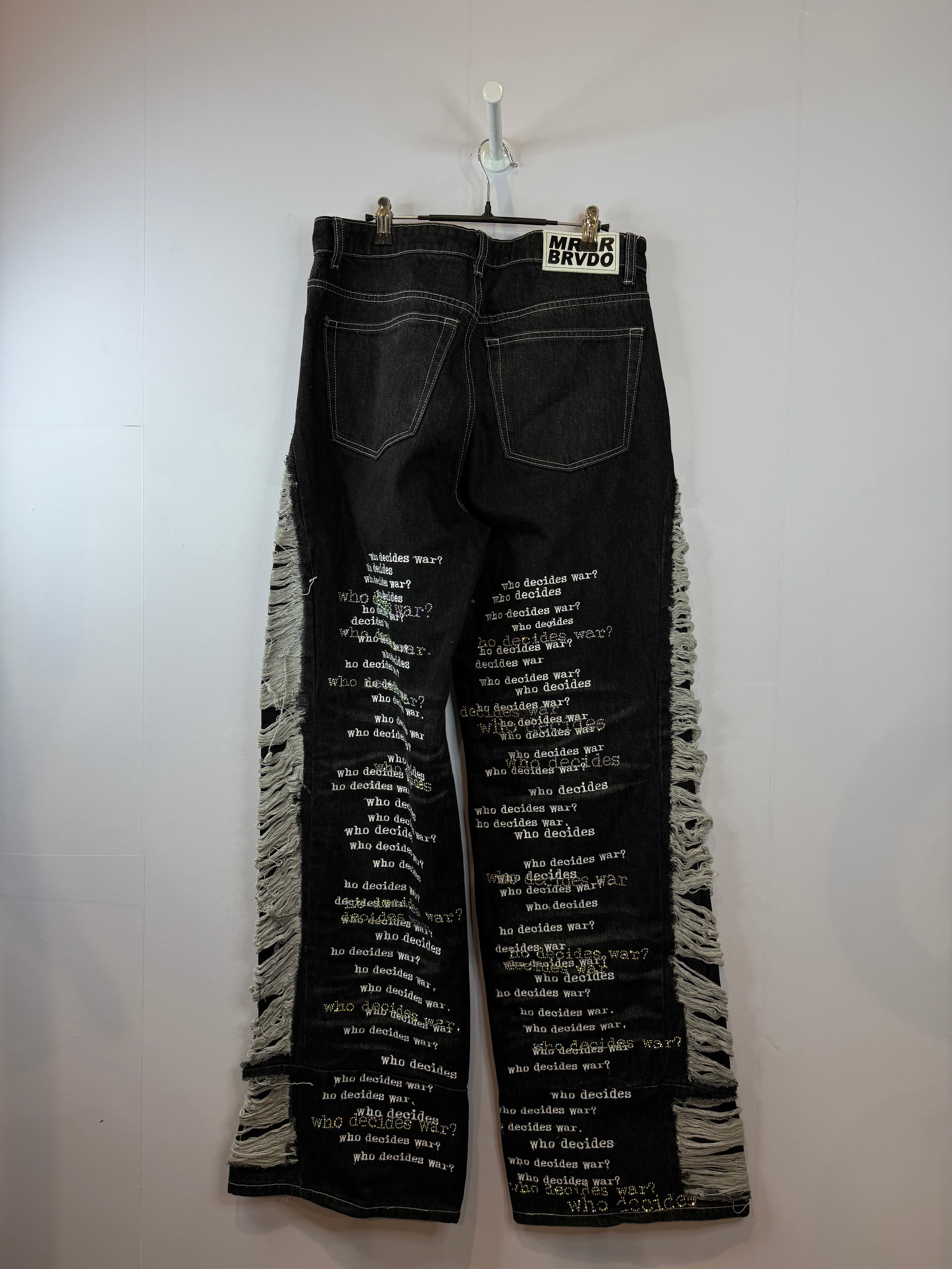 WDW Rhinestone Scripture Black Jeans