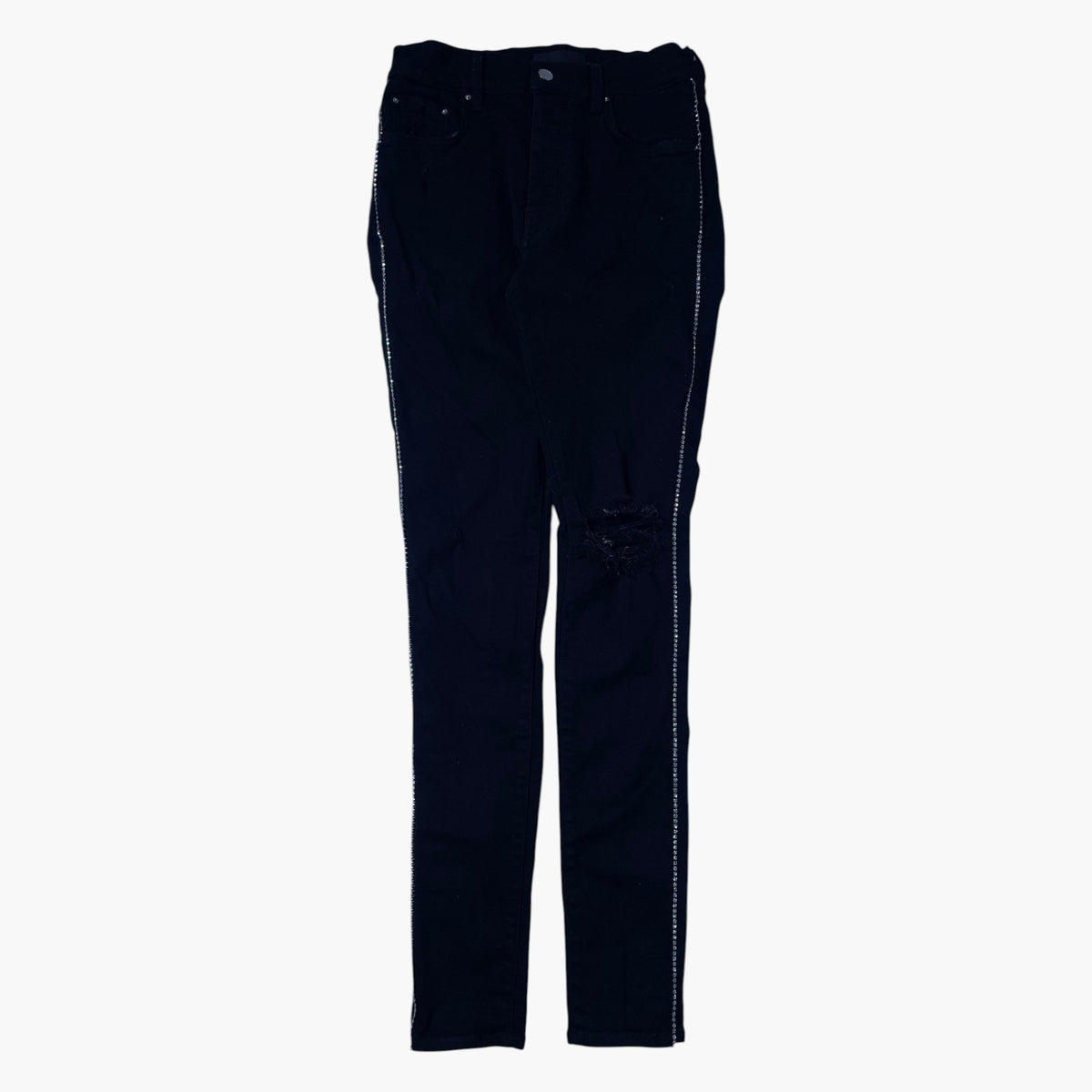 Amiri Crystal Stripe Black Jeans