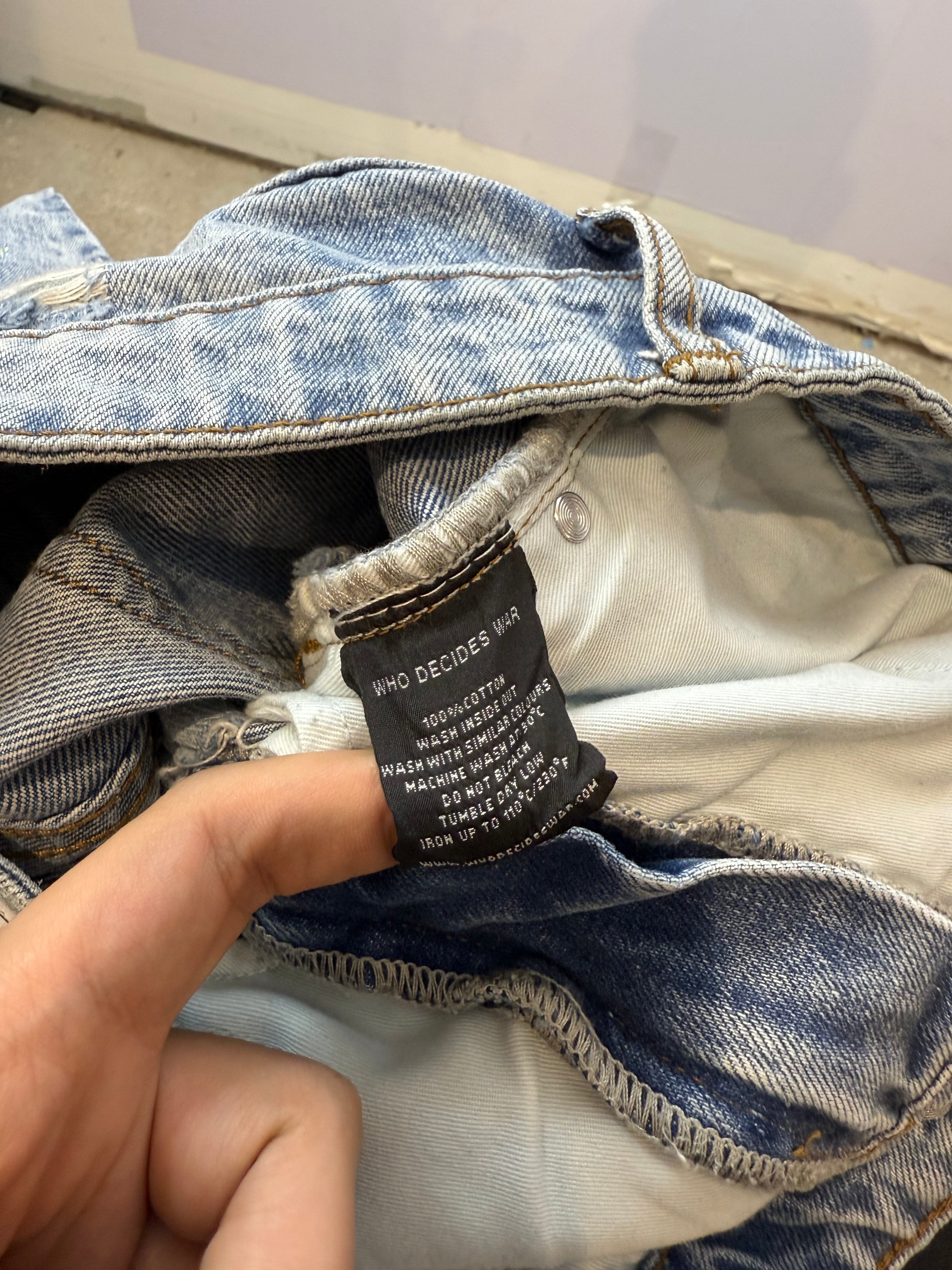 WDW Rhinestone Scripture Light Wash Jeans