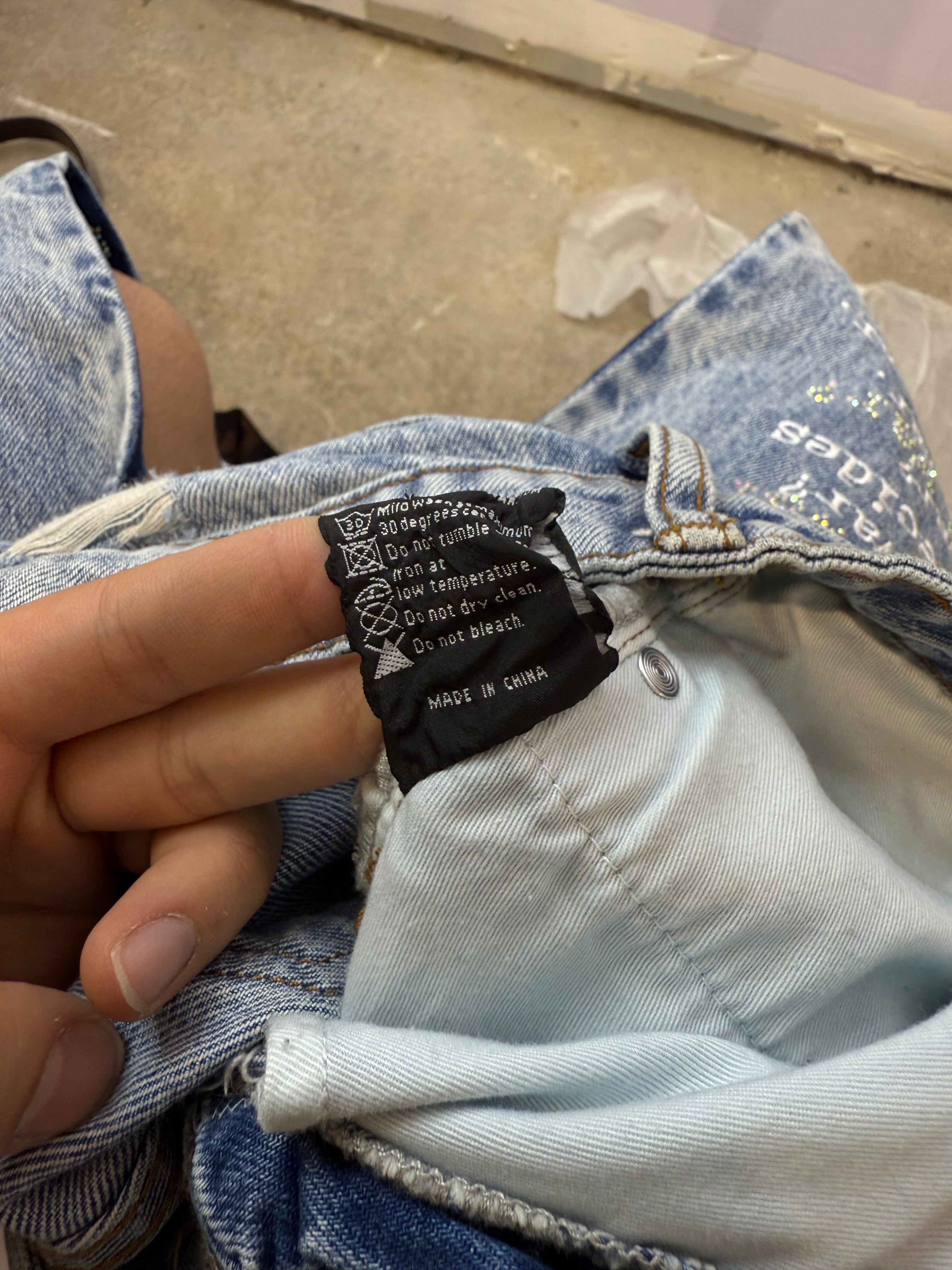 WDW Rhinestone Scripture Light Wash Jeans