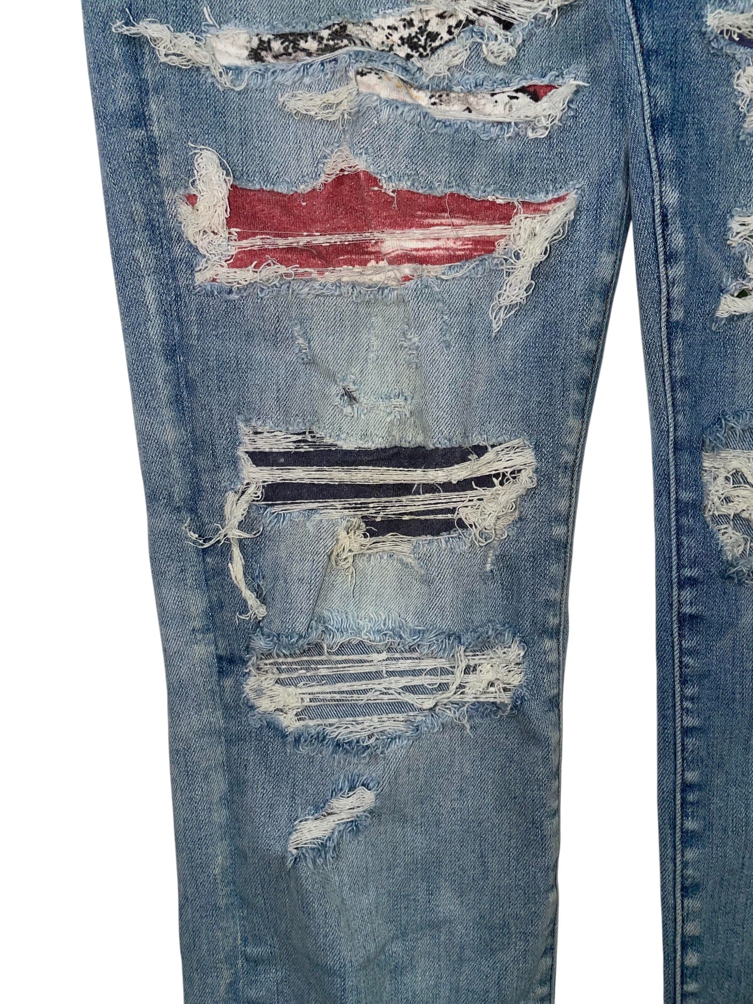 Amiri Thrasher Multi Color Light Wash Jeans