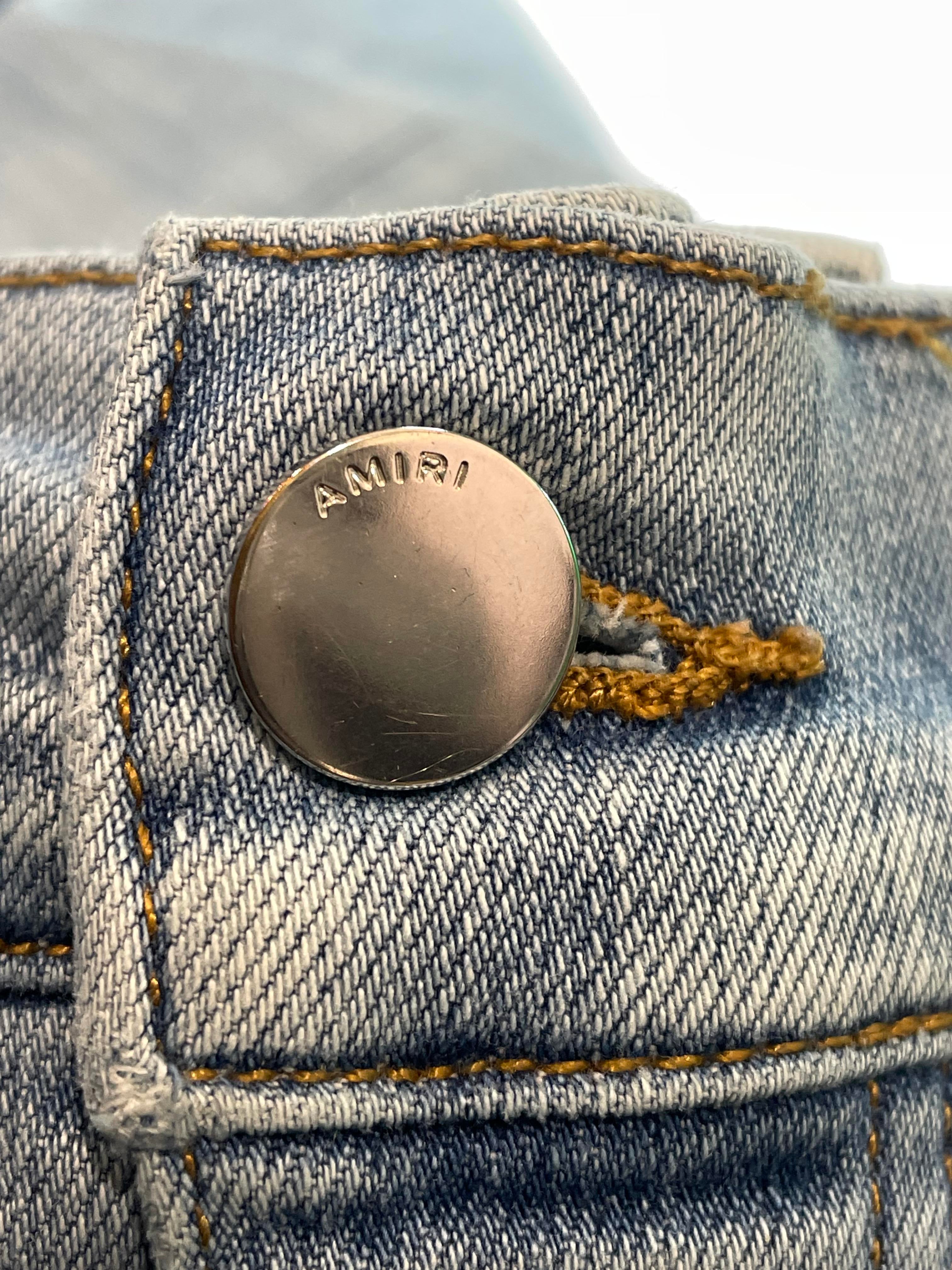 Amiri Thrasher Multi Color Light Wash Jeans