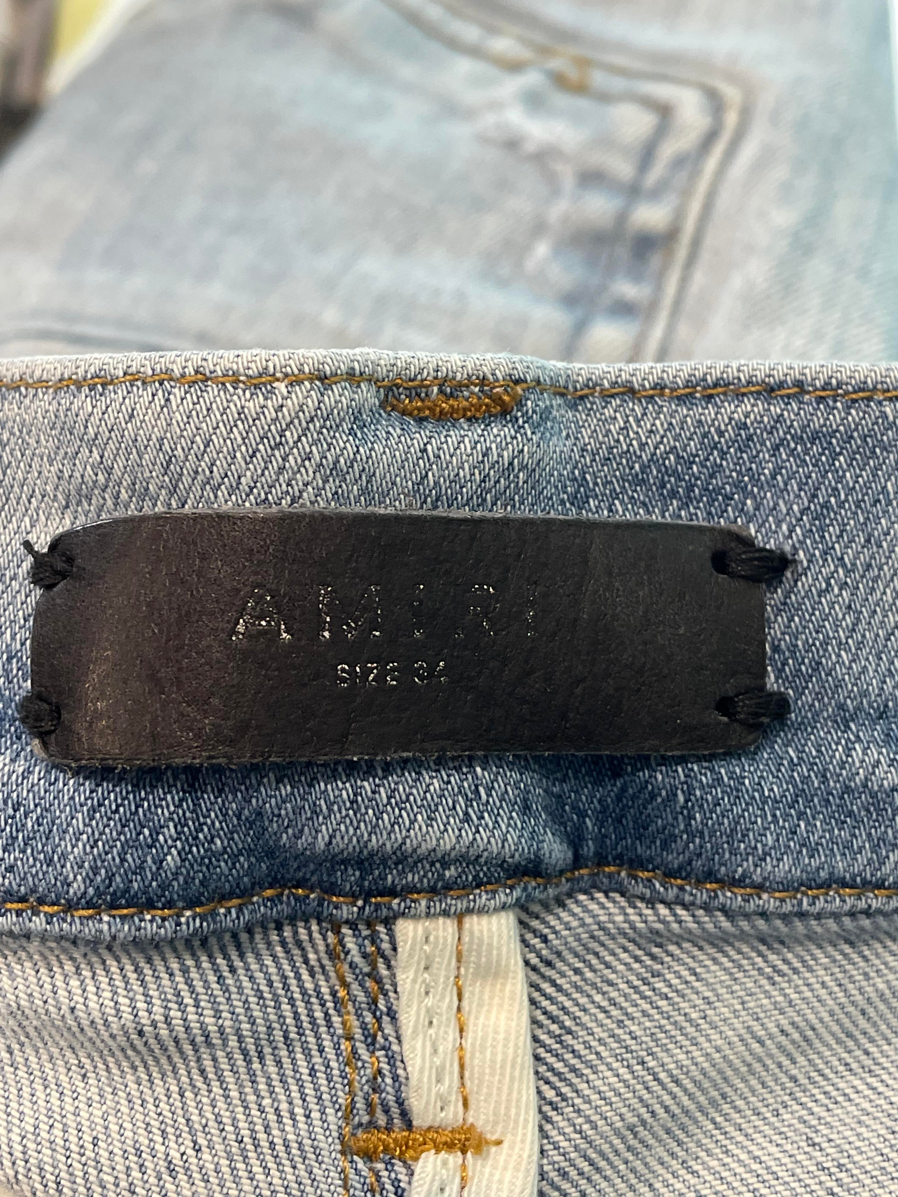 Amiri Thrasher Multi Color Light Wash Jeans