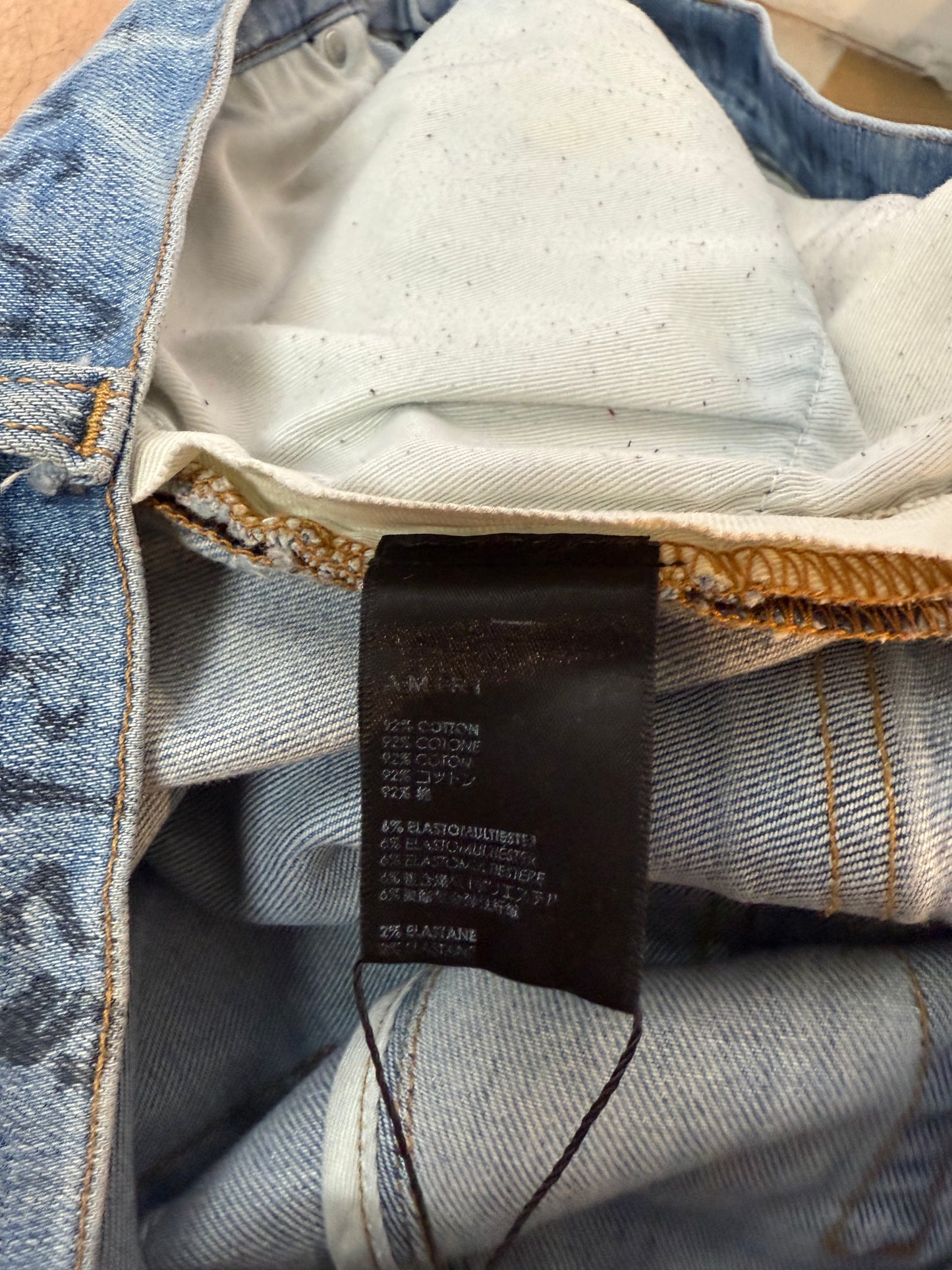 Amiri All Over Thrasher Blue Jeans