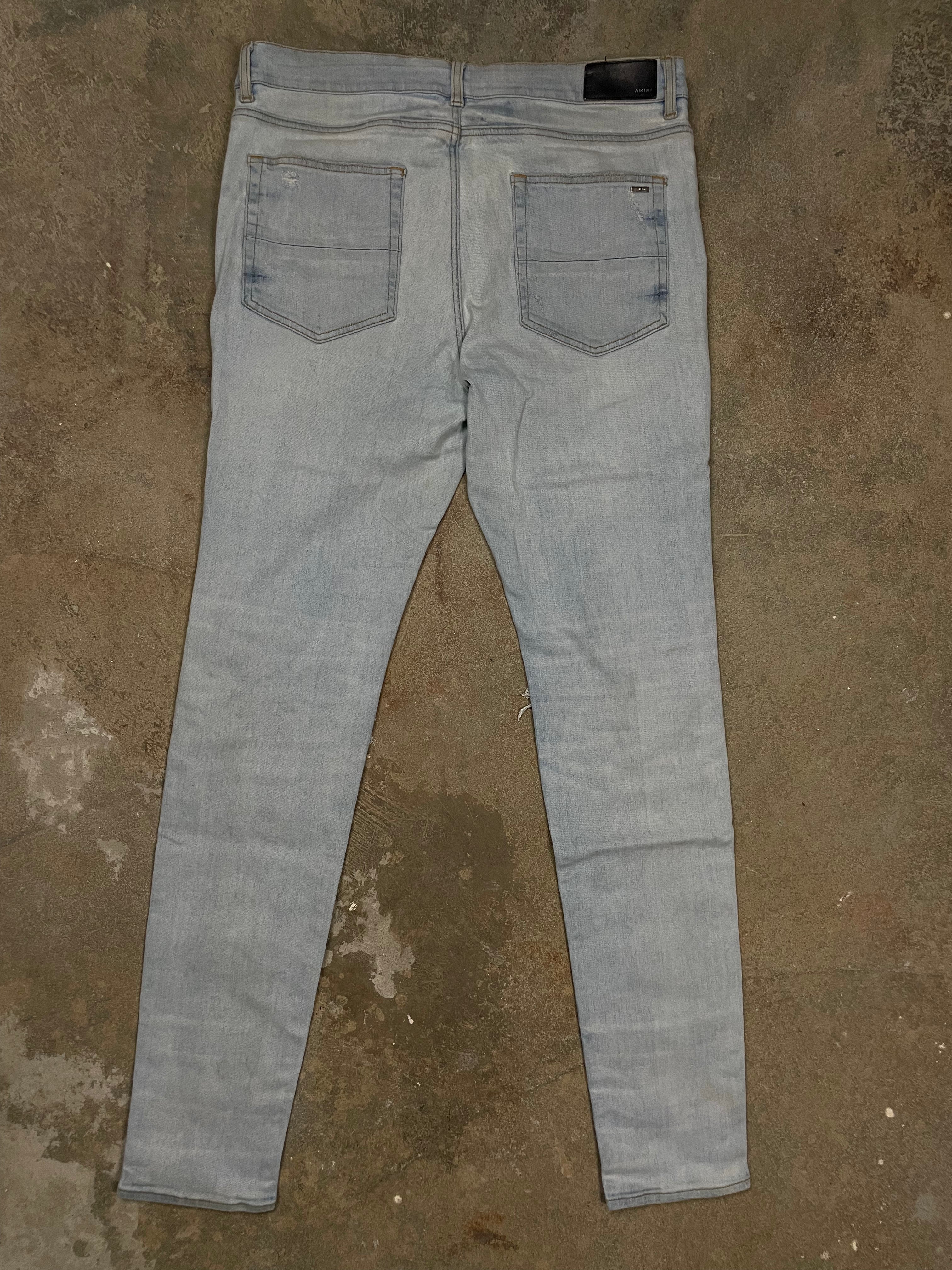 Amiri Light Wash Black Pink Patch 38 Used