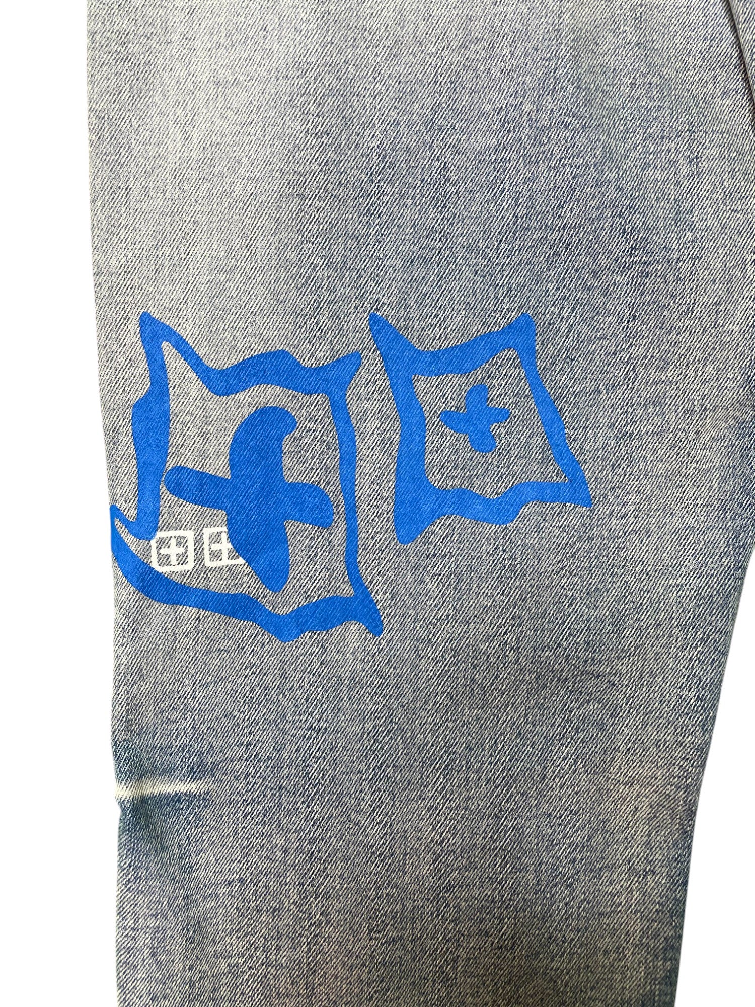 Ksubi "Multi Color Writing" Light Wash Blue Jeans