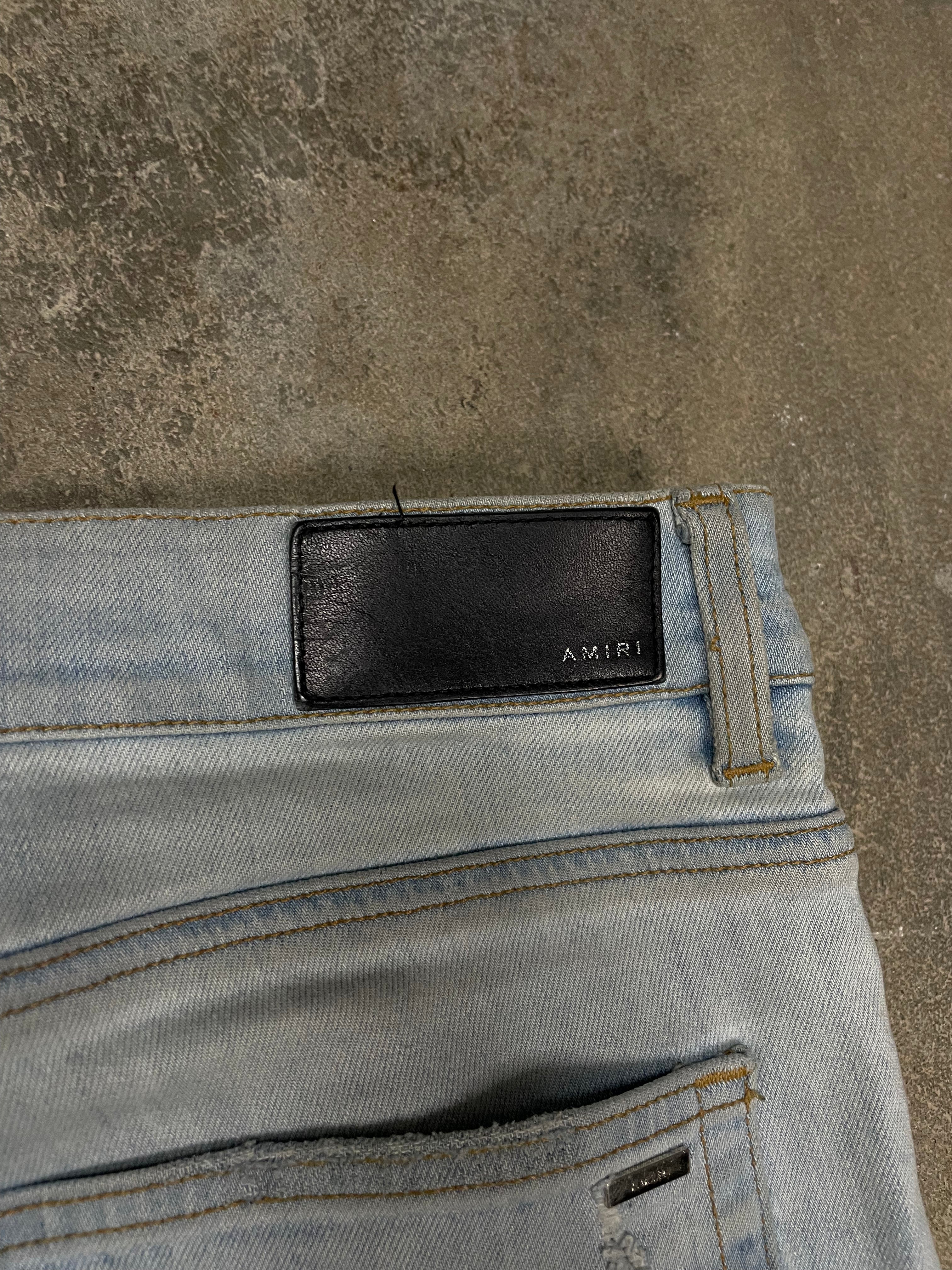 Amiri Light Wash Black Pink Patch 38 Used