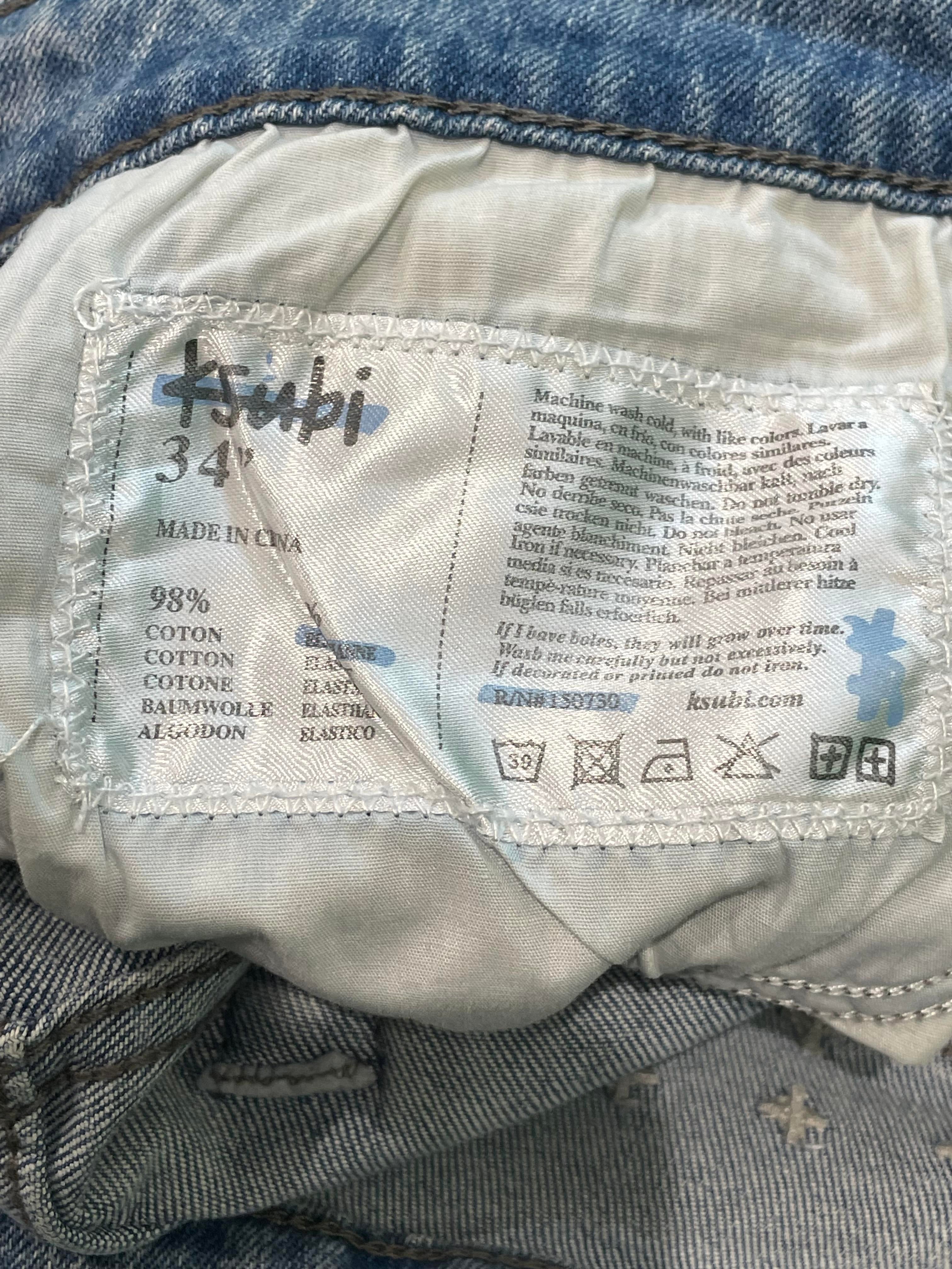 Ksubi "Multi Color Writing" Light Wash Blue Jeans