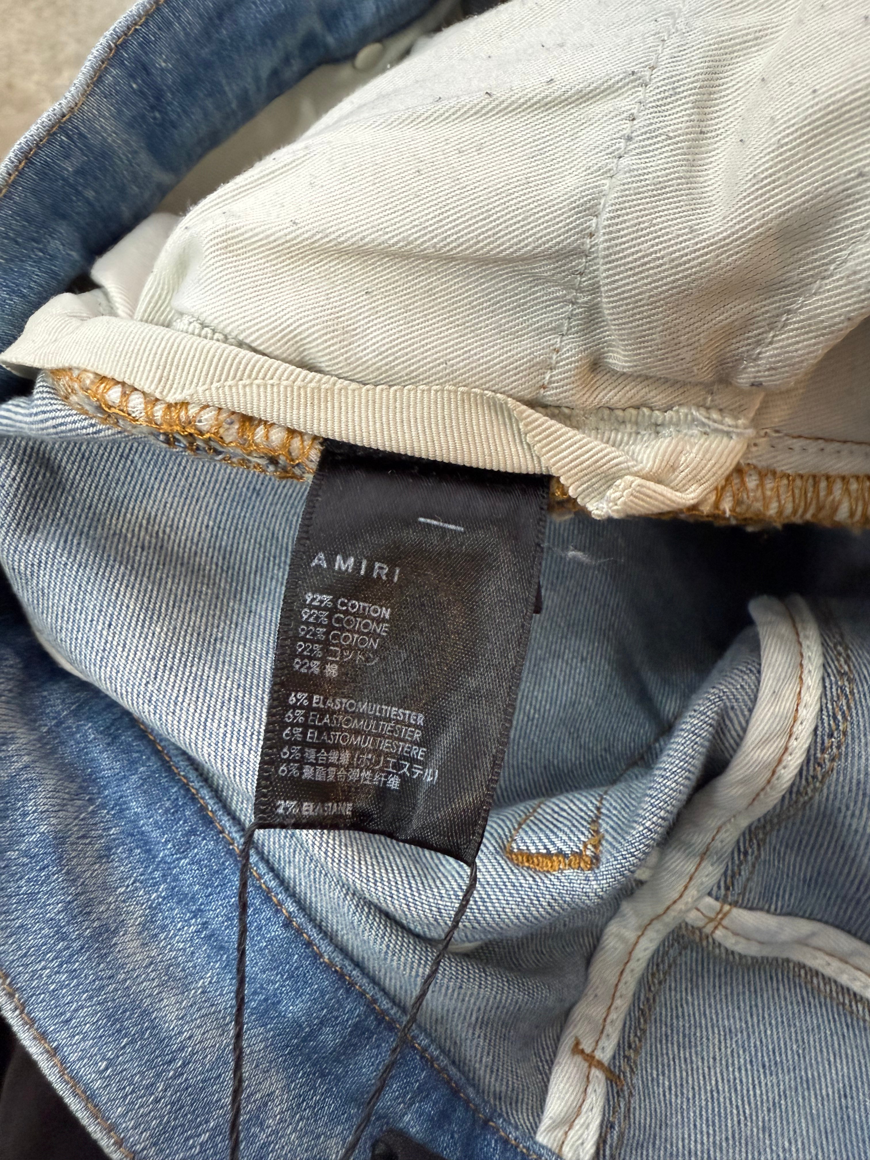 Amiri MX2 Blue & Orange Plaid Jeans