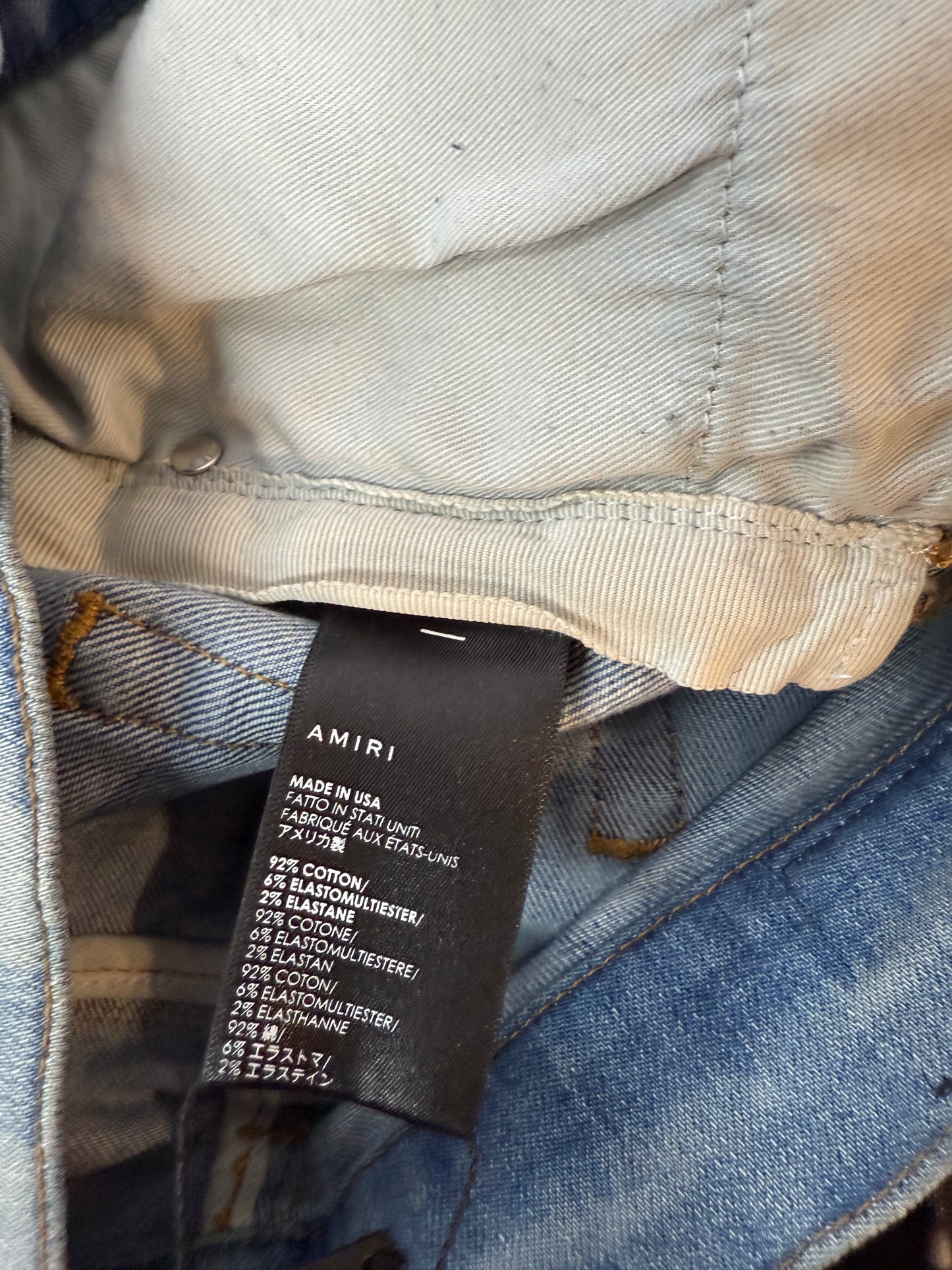 Amiri Checkered Blue Jean