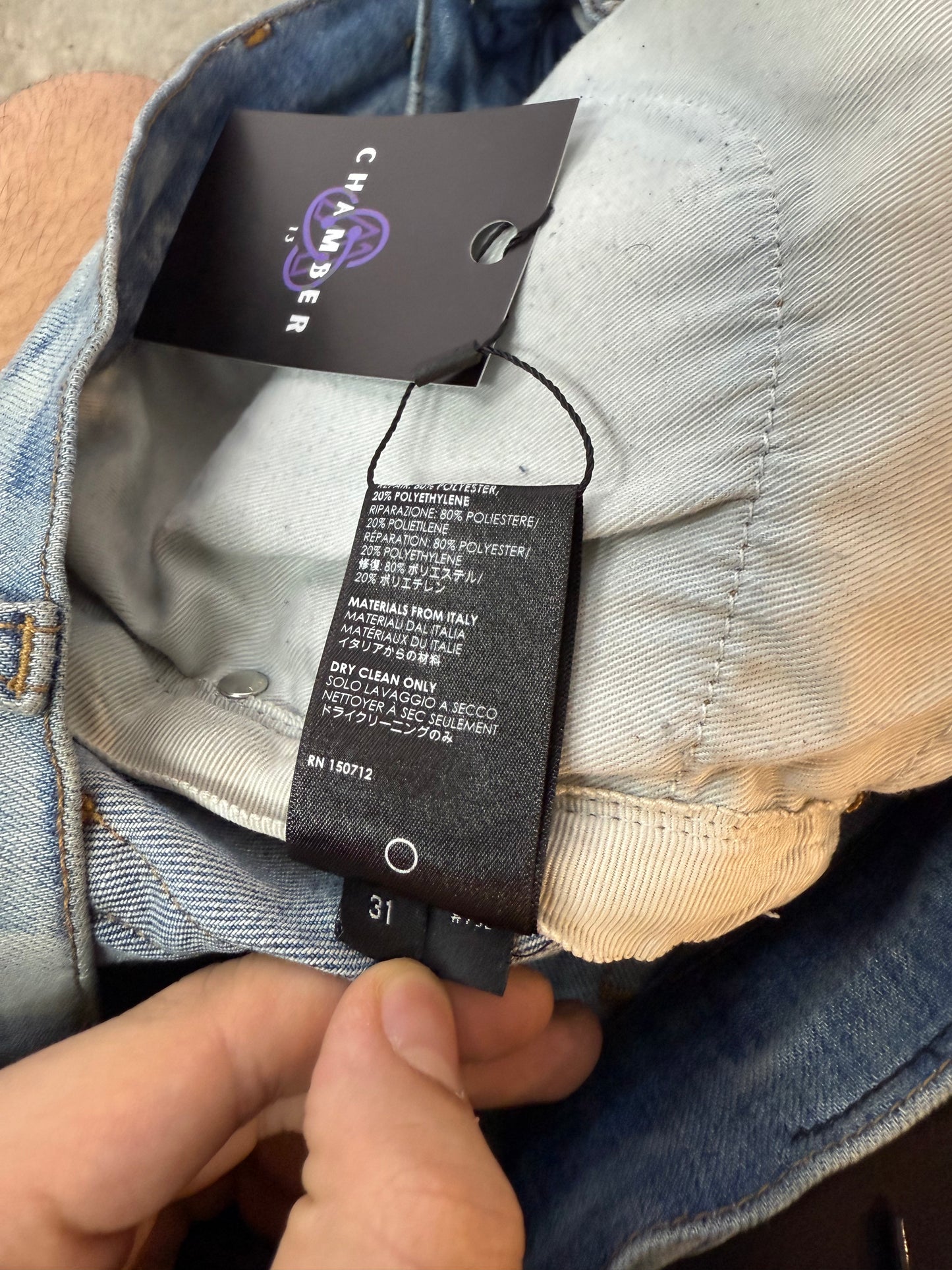 Amiri Checkered Blue Jean