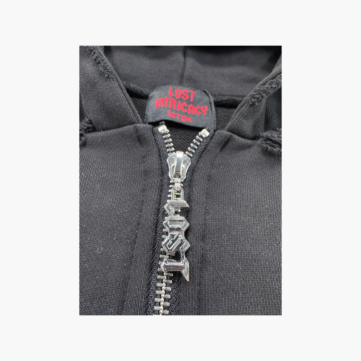 Lost Intricacy Black Patch Zip Up Hoodie