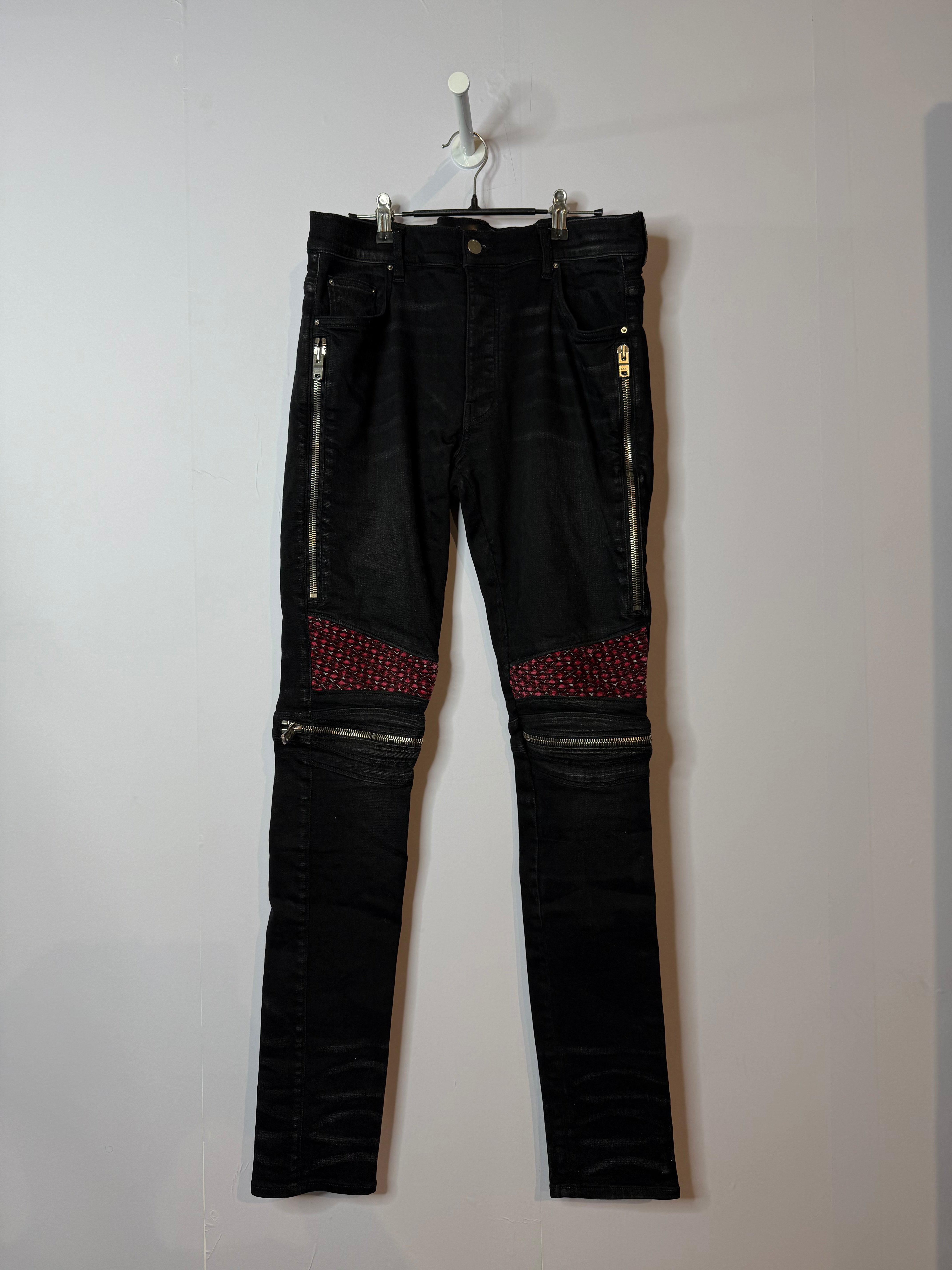 Amiri MX2 Black Cherry Patch Jeans