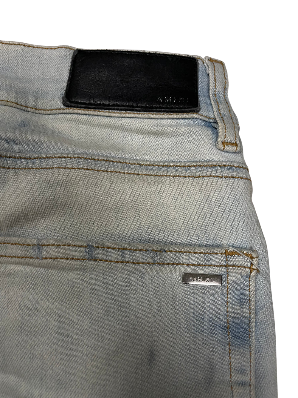 Amiri MX2 Paisley Patch Light Wash & Black Jeans