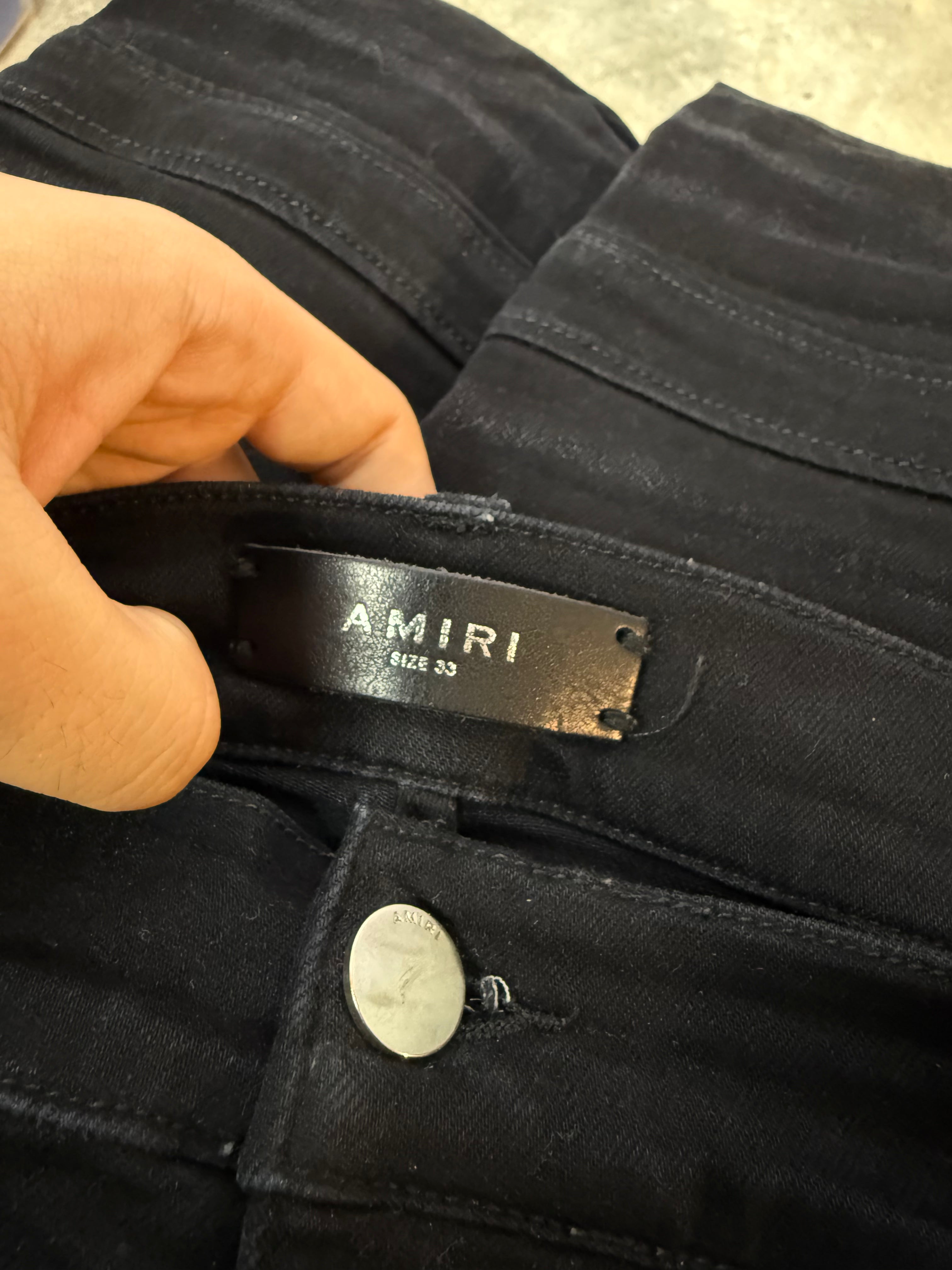 Amiri MX2 Black Cherry Patch Jeans