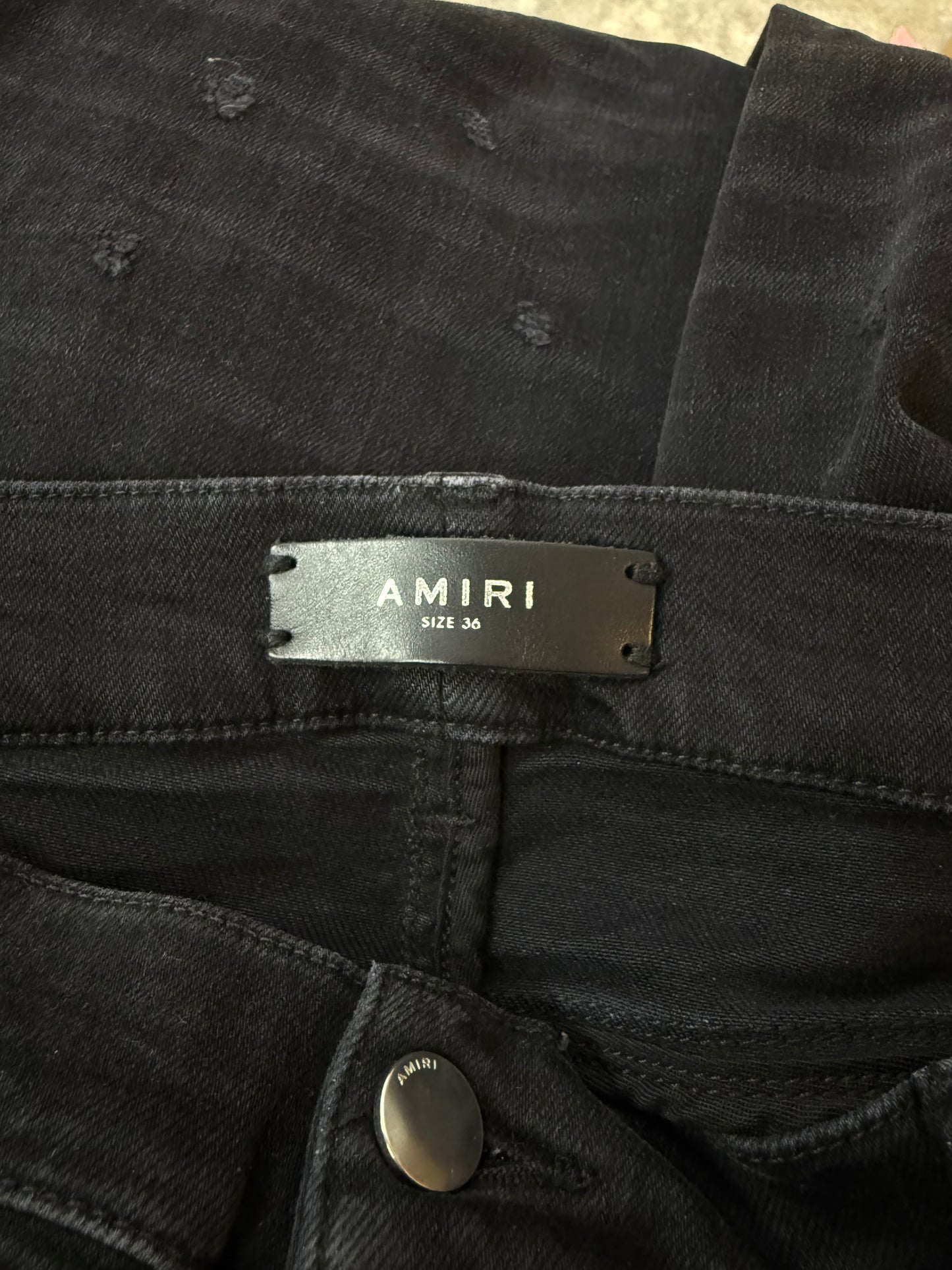 Amiri Black & Blue Stripe Jeans