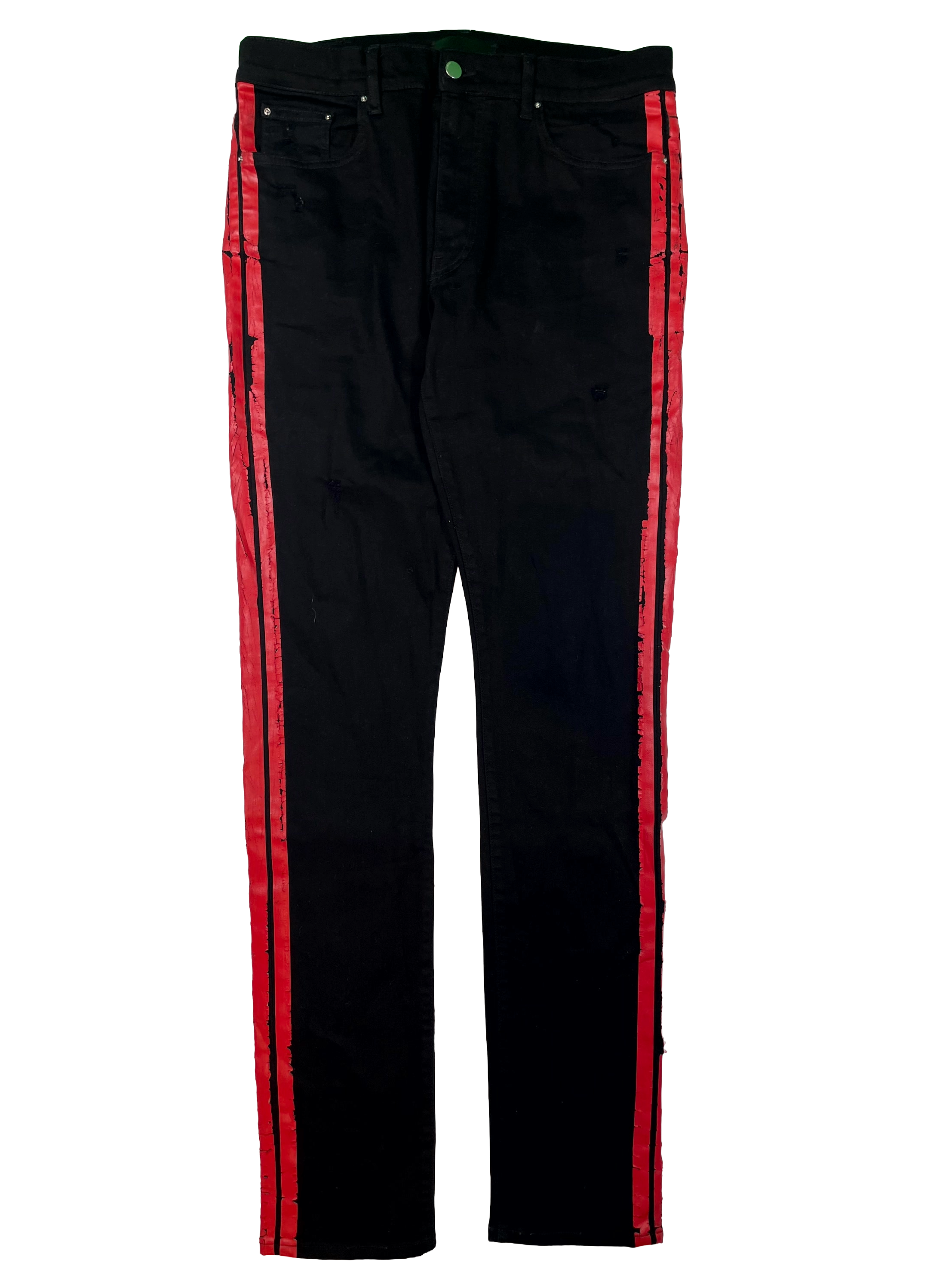 Amiri Black & Red Stripe Jeans