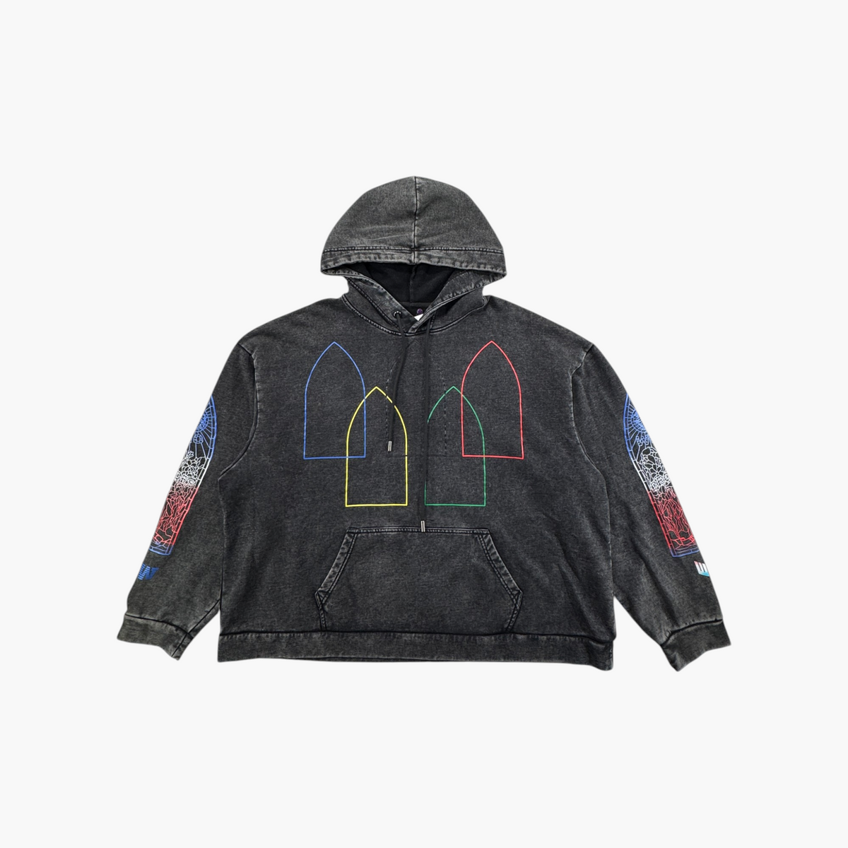 Who Decides War Multi Stained Glass Black Hoodie