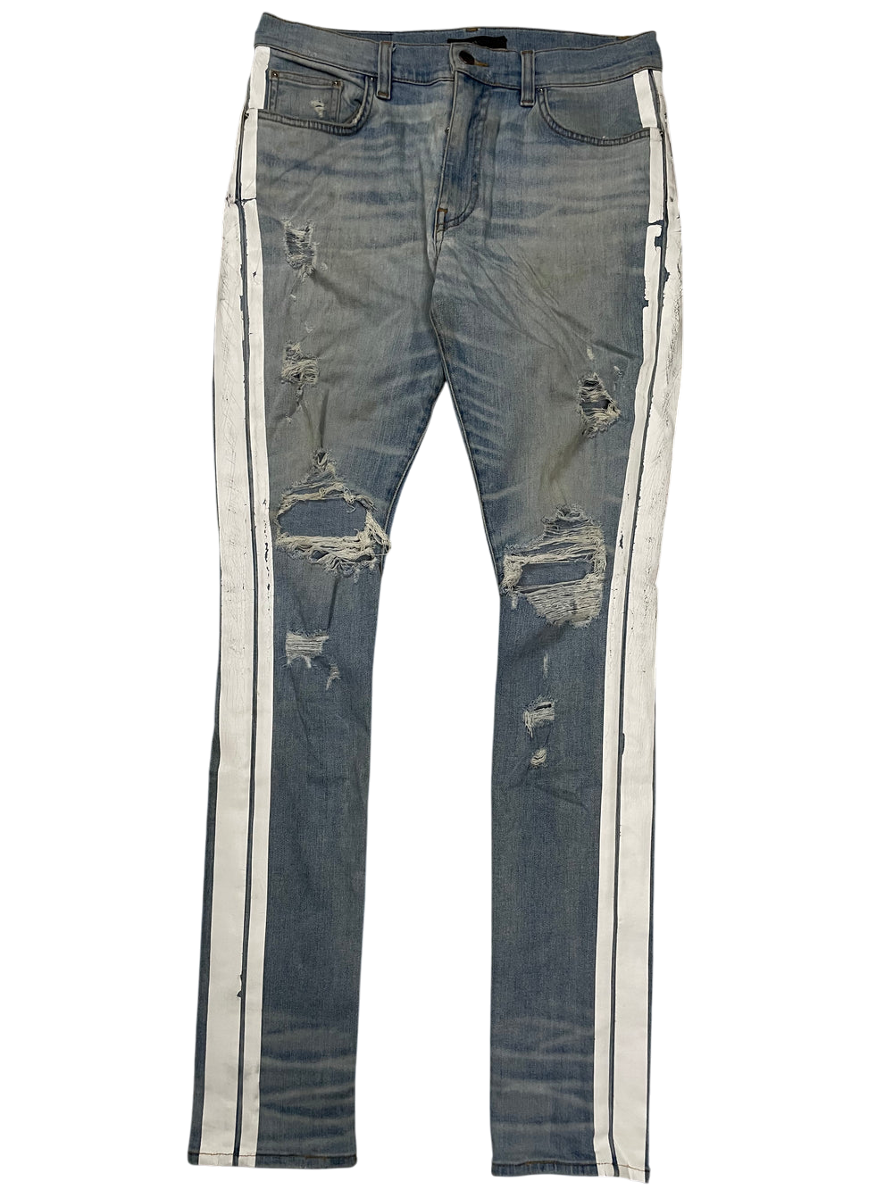 Amiri Jeans Stripe Light Wash & White Jeans