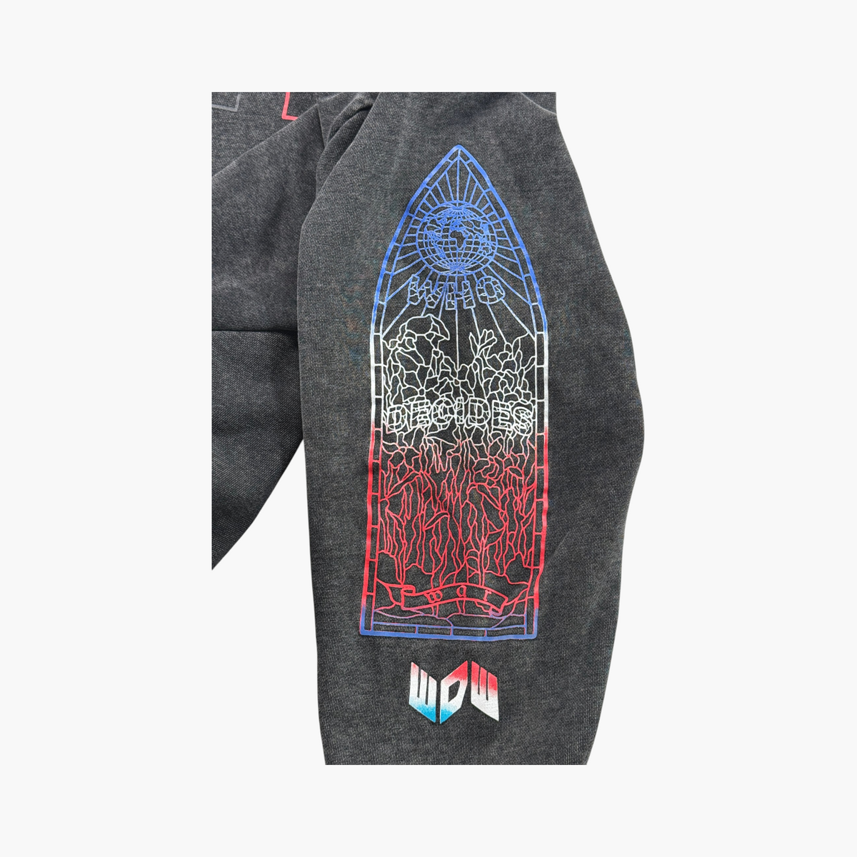 Who Decides War Multi Stained Glass Black Hoodie