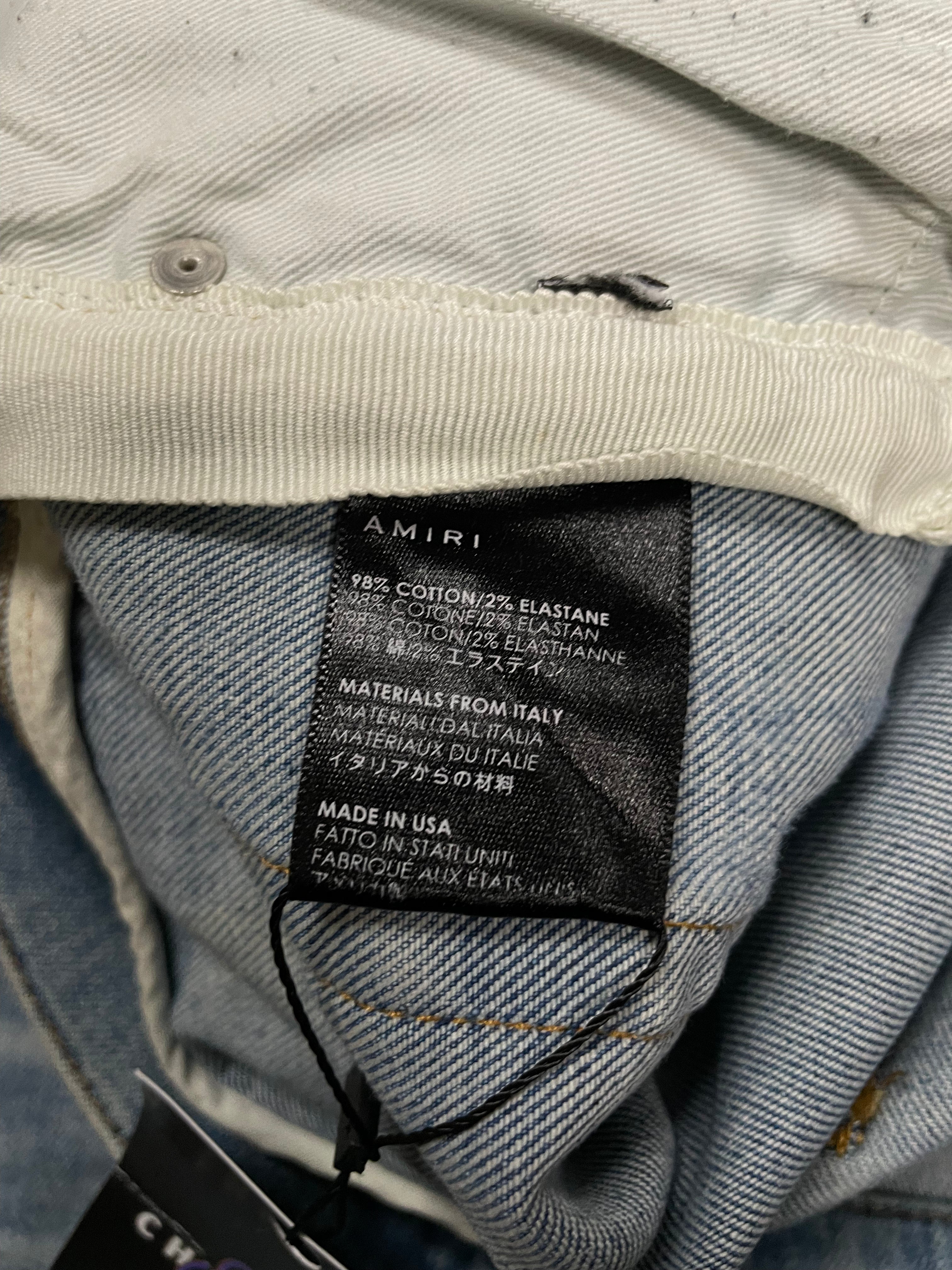 Amiri Jeans Stripe Light Wash & White Jeans