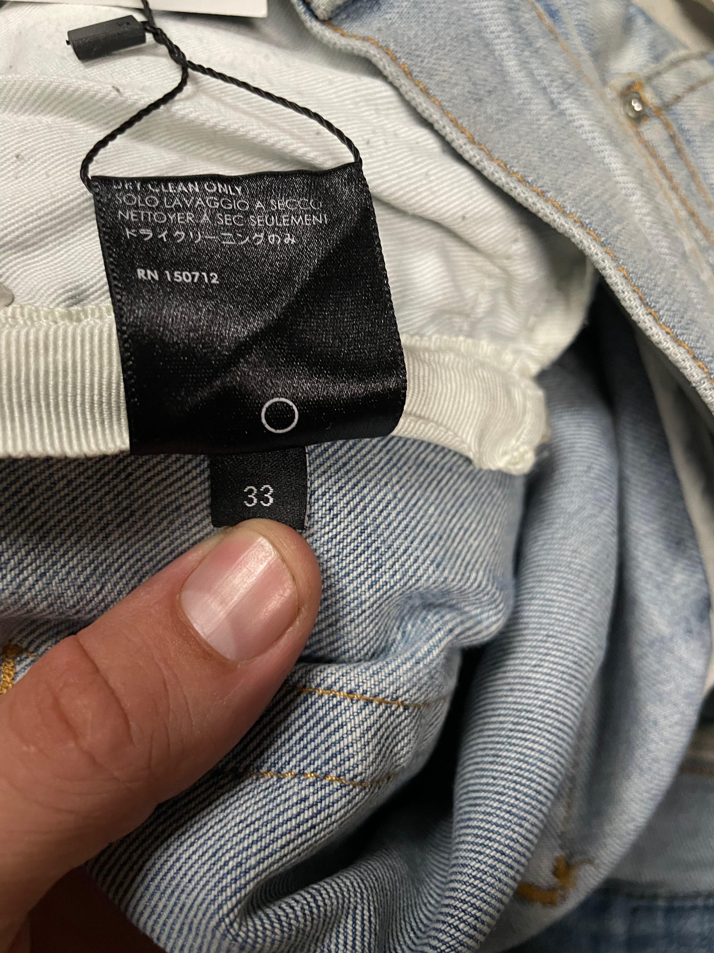 Amiri Jeans Stripe Light Wash & White Jeans
