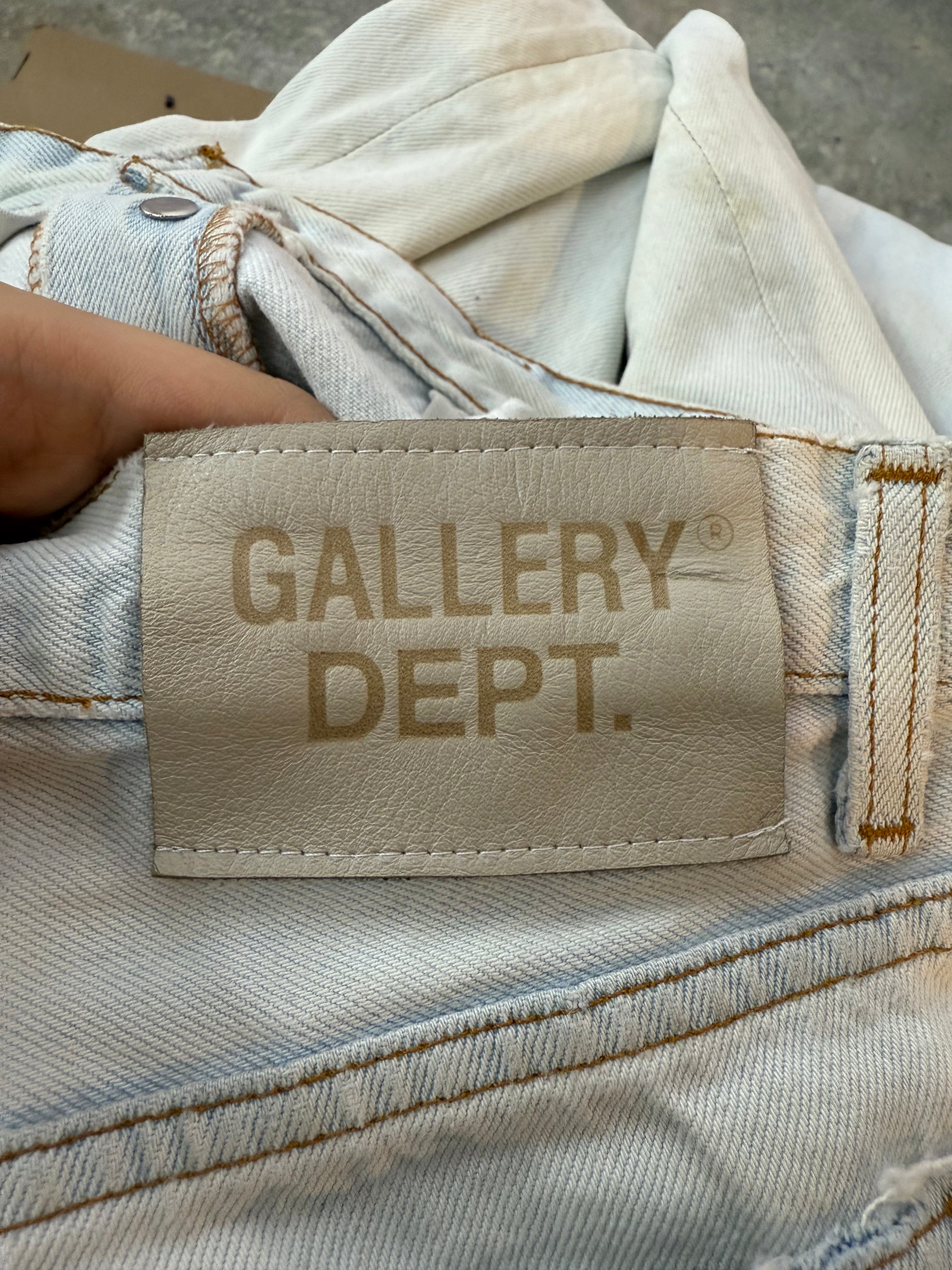 Gallery Dept Light Wash Flared White Blue Jeans