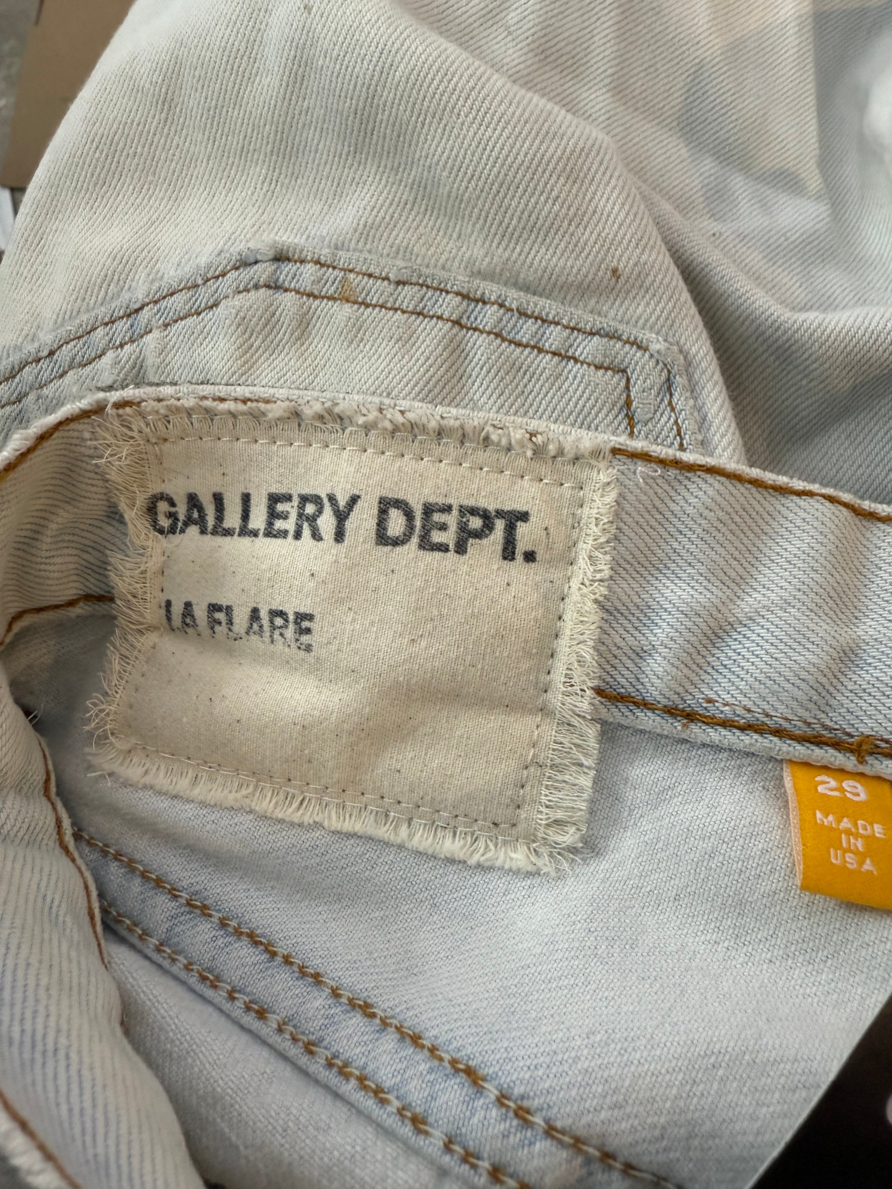 Gallery Dept Light Wash Flared White Blue Jeans