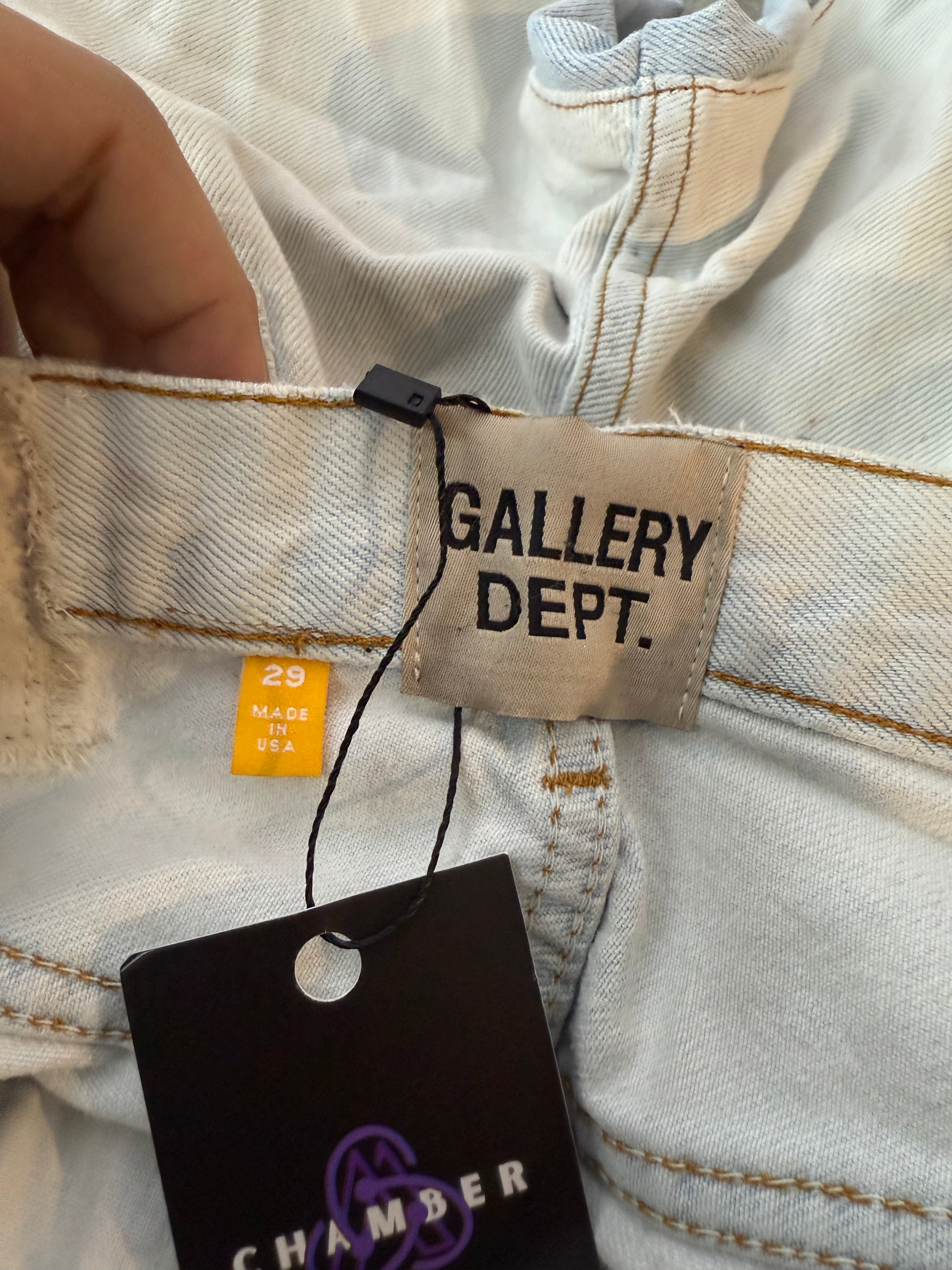 Gallery Dept Light Wash Flared White Blue Jeans