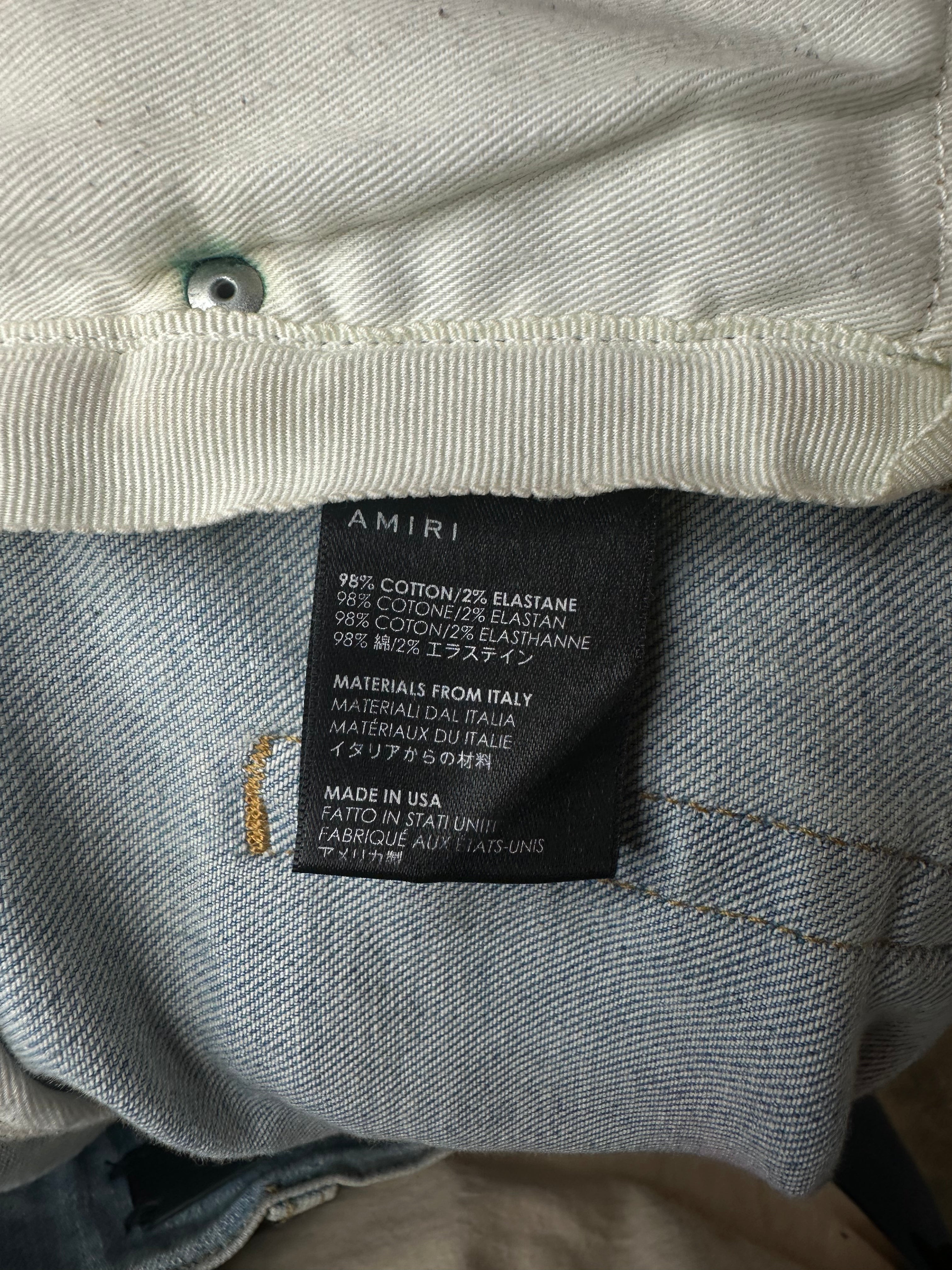 Amiri Jeans Light Wash South Beach Splatter Used 34