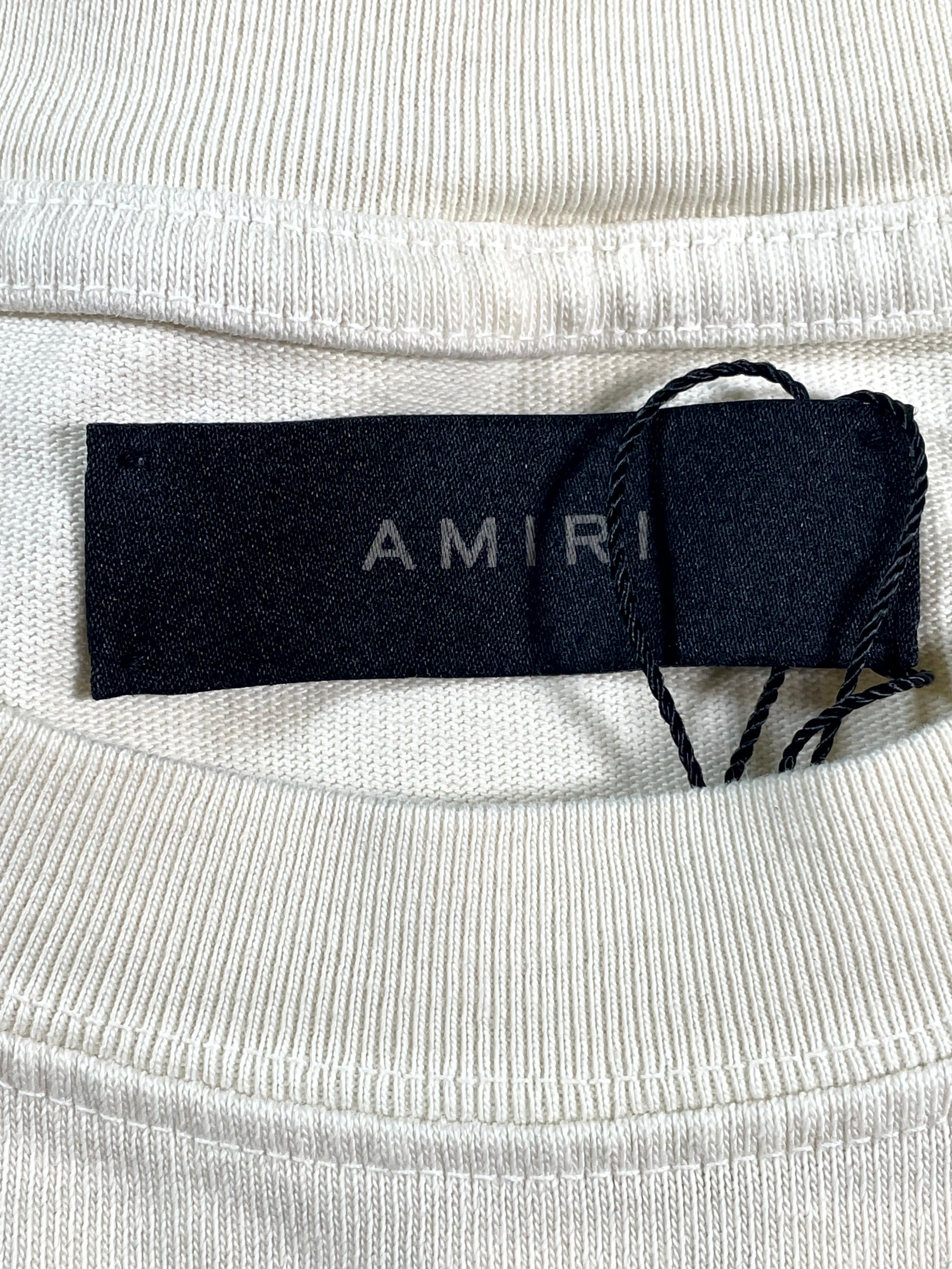 Amiri Staggered Cream & Red Tee