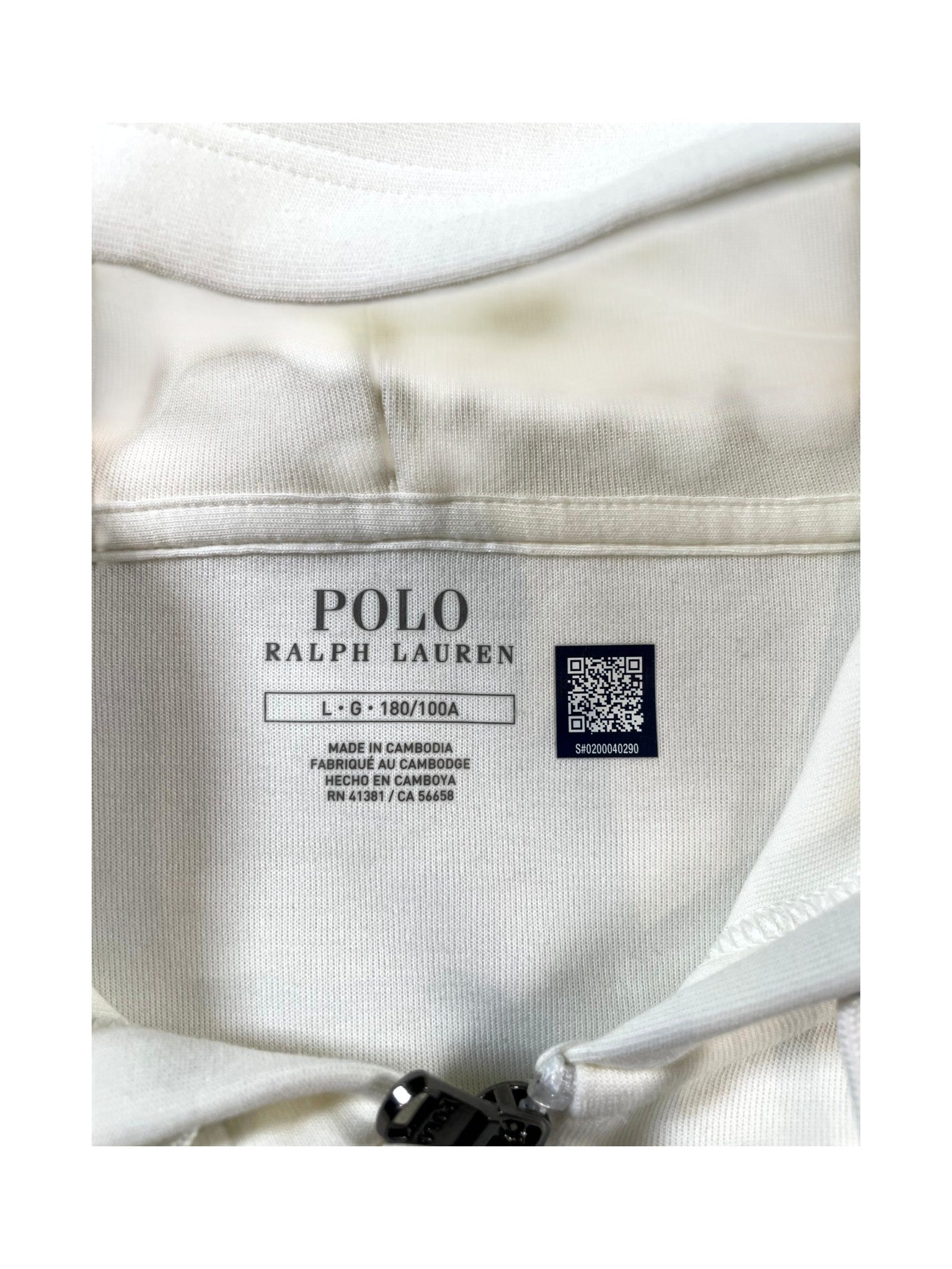 Polo Zip Up Cream & Black Hoodie