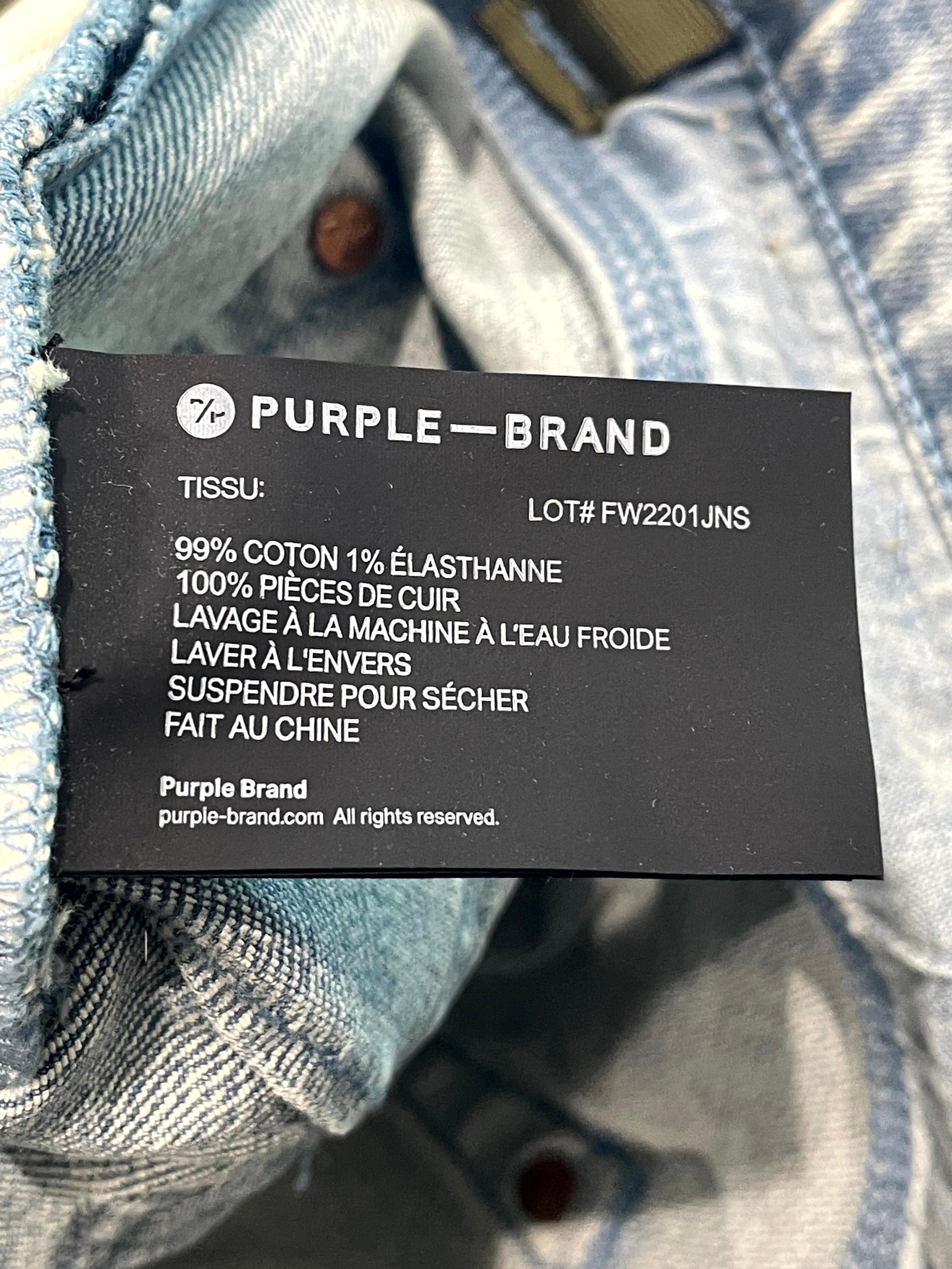 Purple Plain Light Wash Jeans