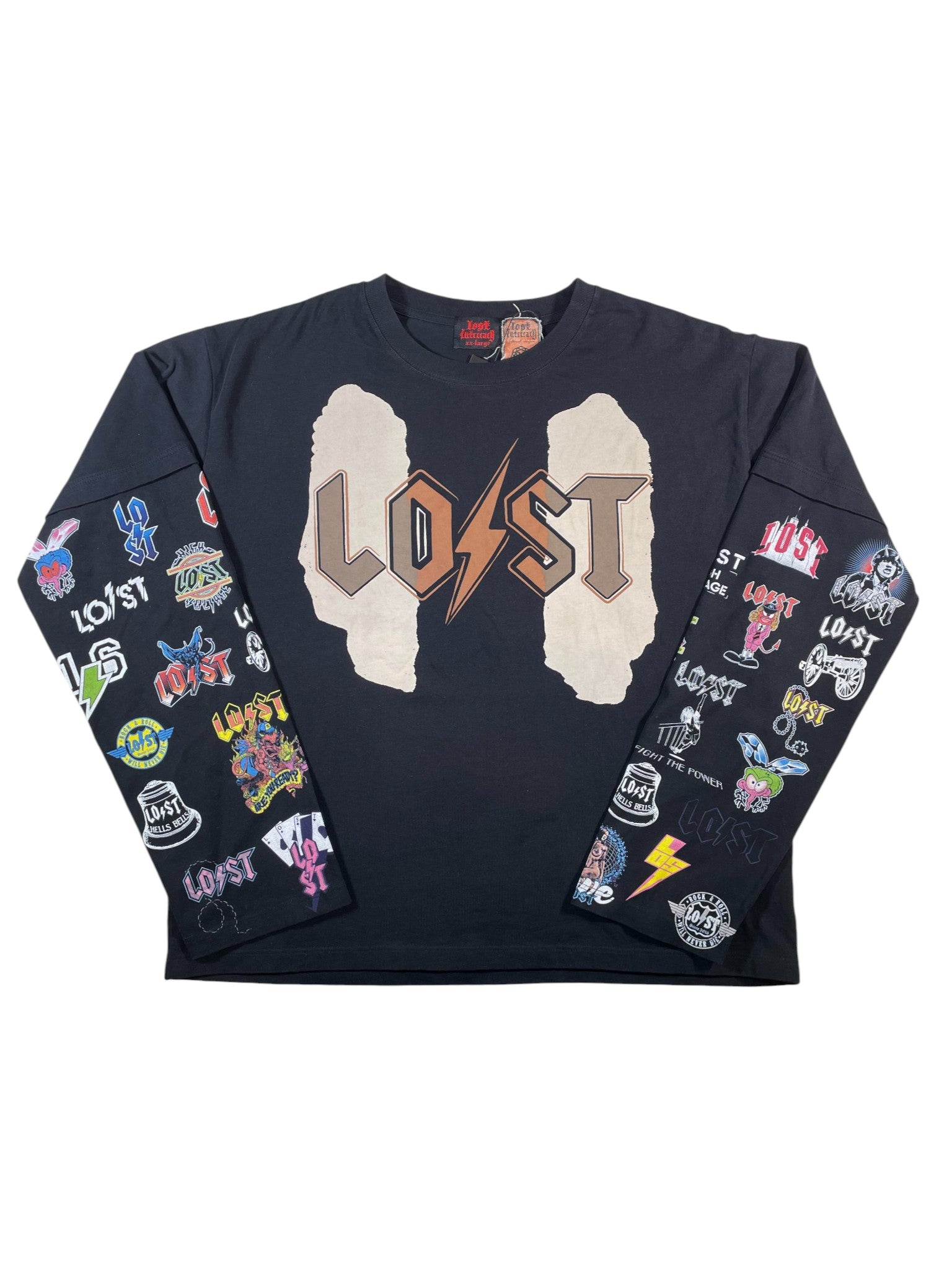 Lost Intricacy Multi Logo Black LS Shirt