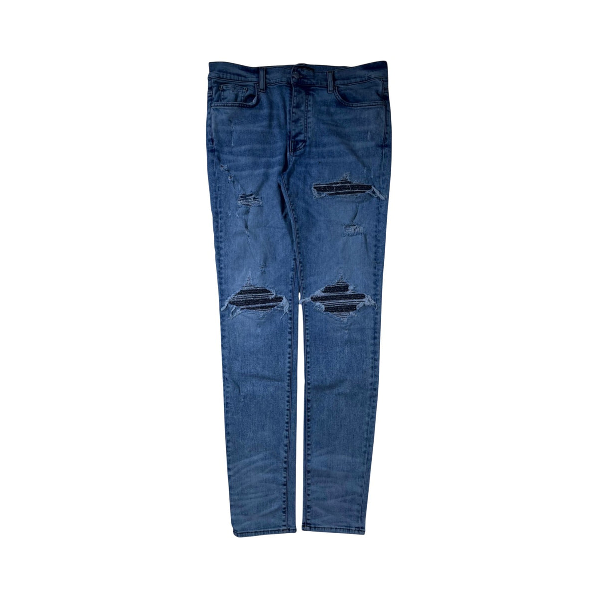 Amiri "MX1" Iridescent Patch Light Wash Jeans