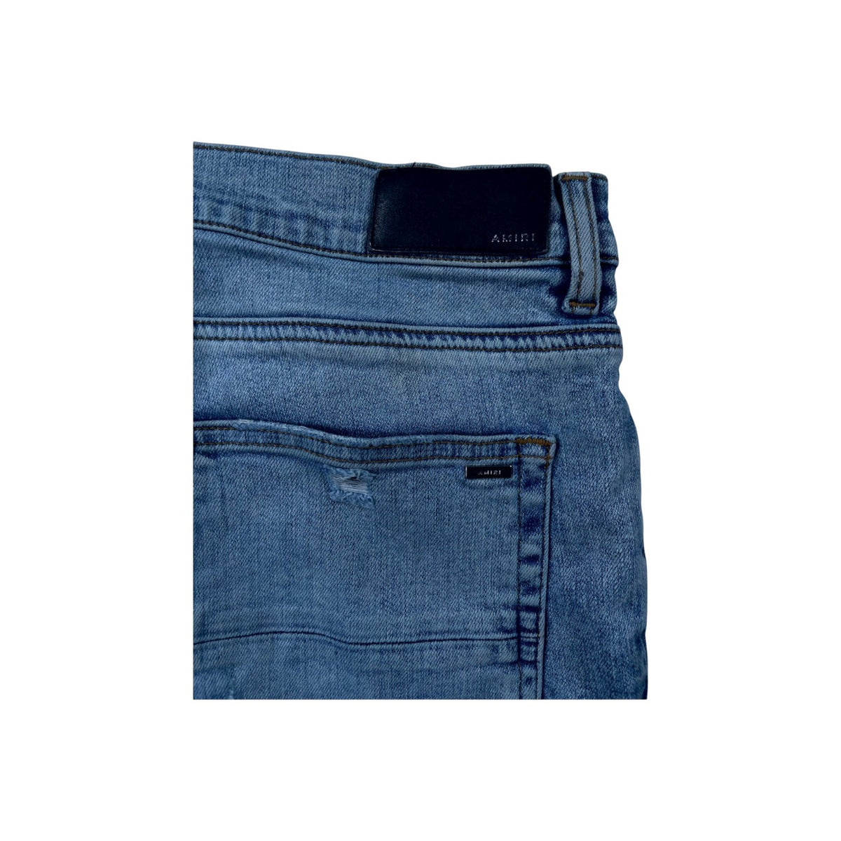 Amiri "MX1" Iridescent Patch Light Wash Jeans