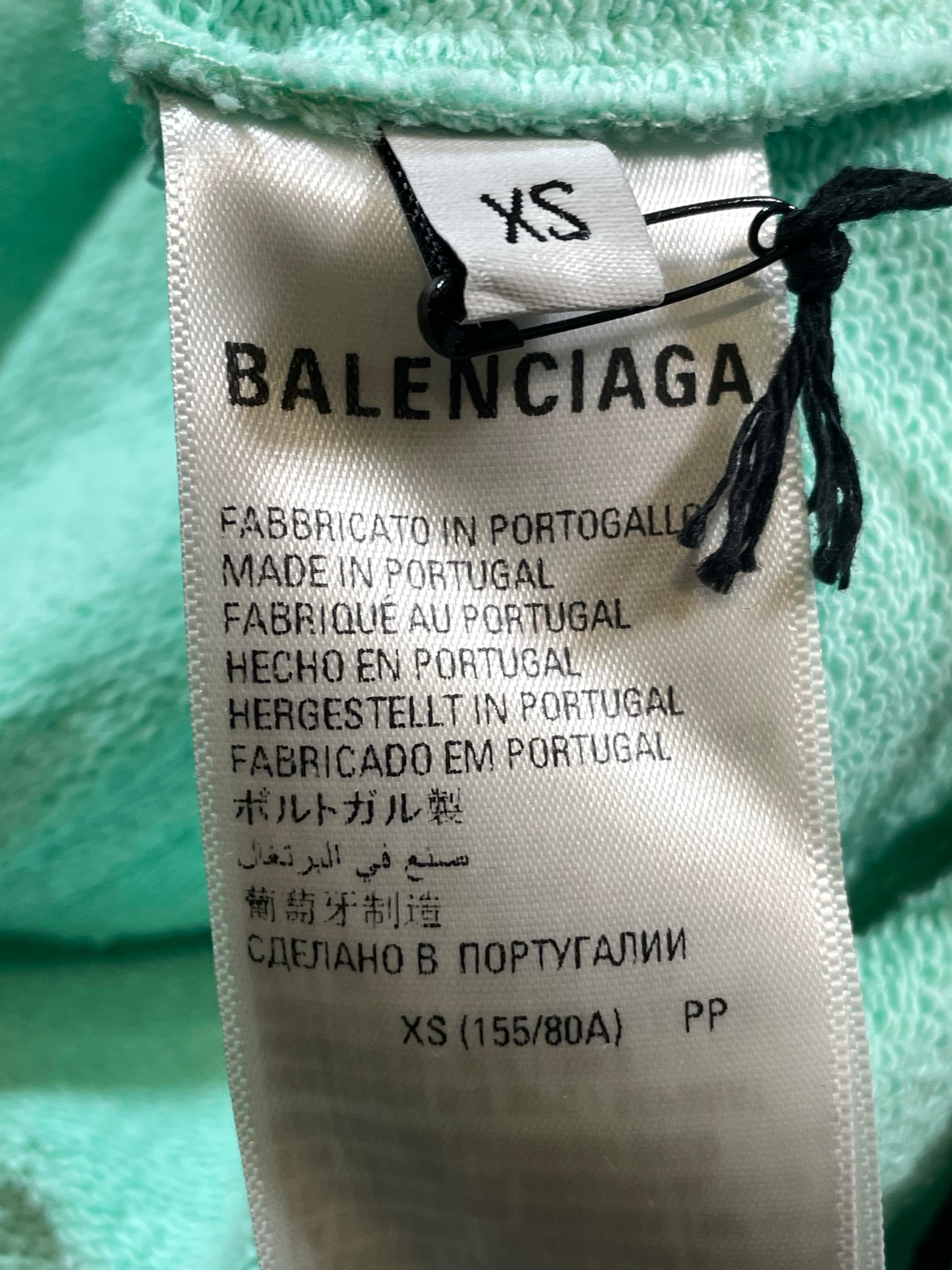 Balenciaga 'Campaign Logo' Mint Zip Up Hoodie