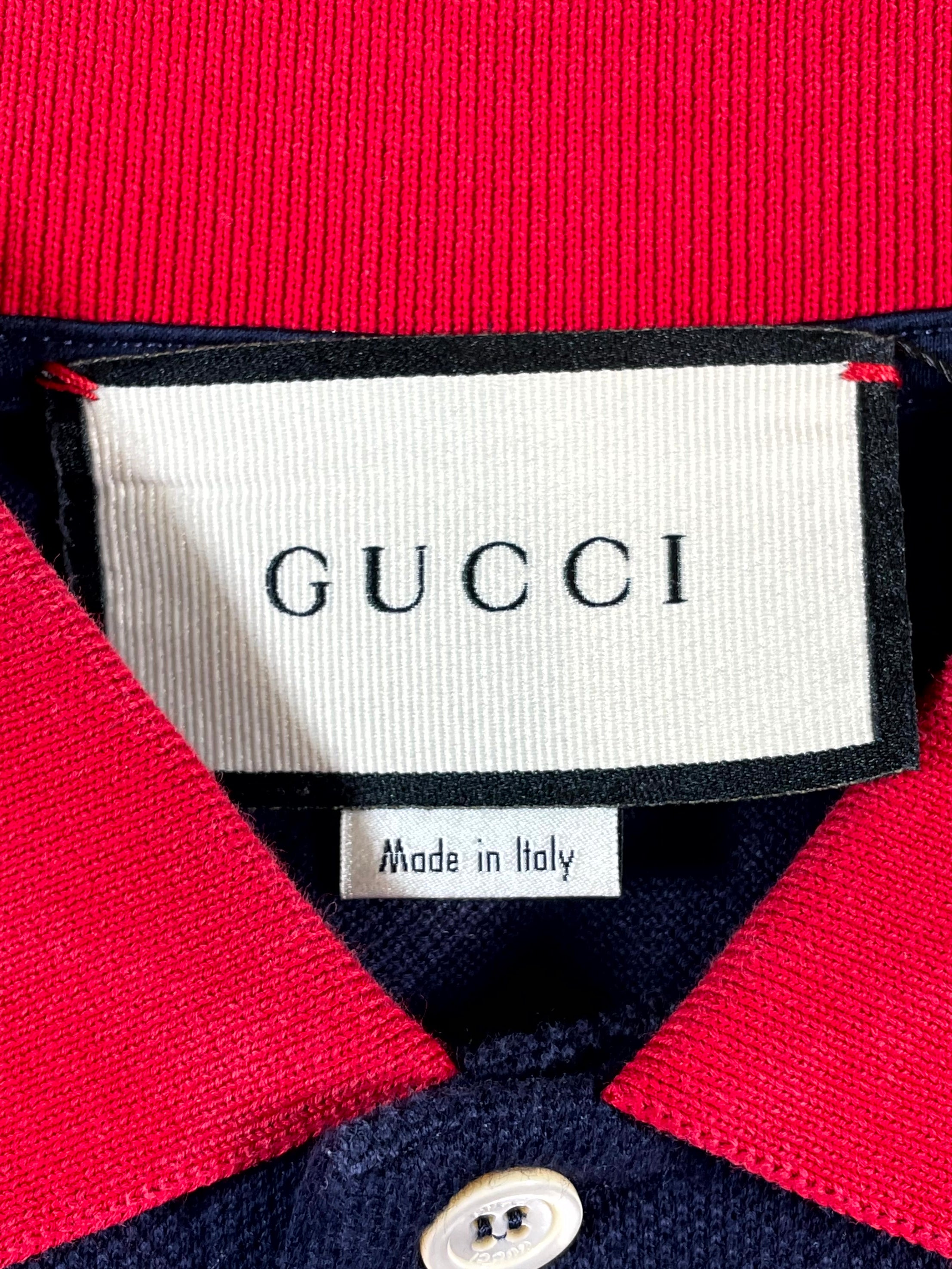 Gucci GG Polo Navy & Red T-Shirt