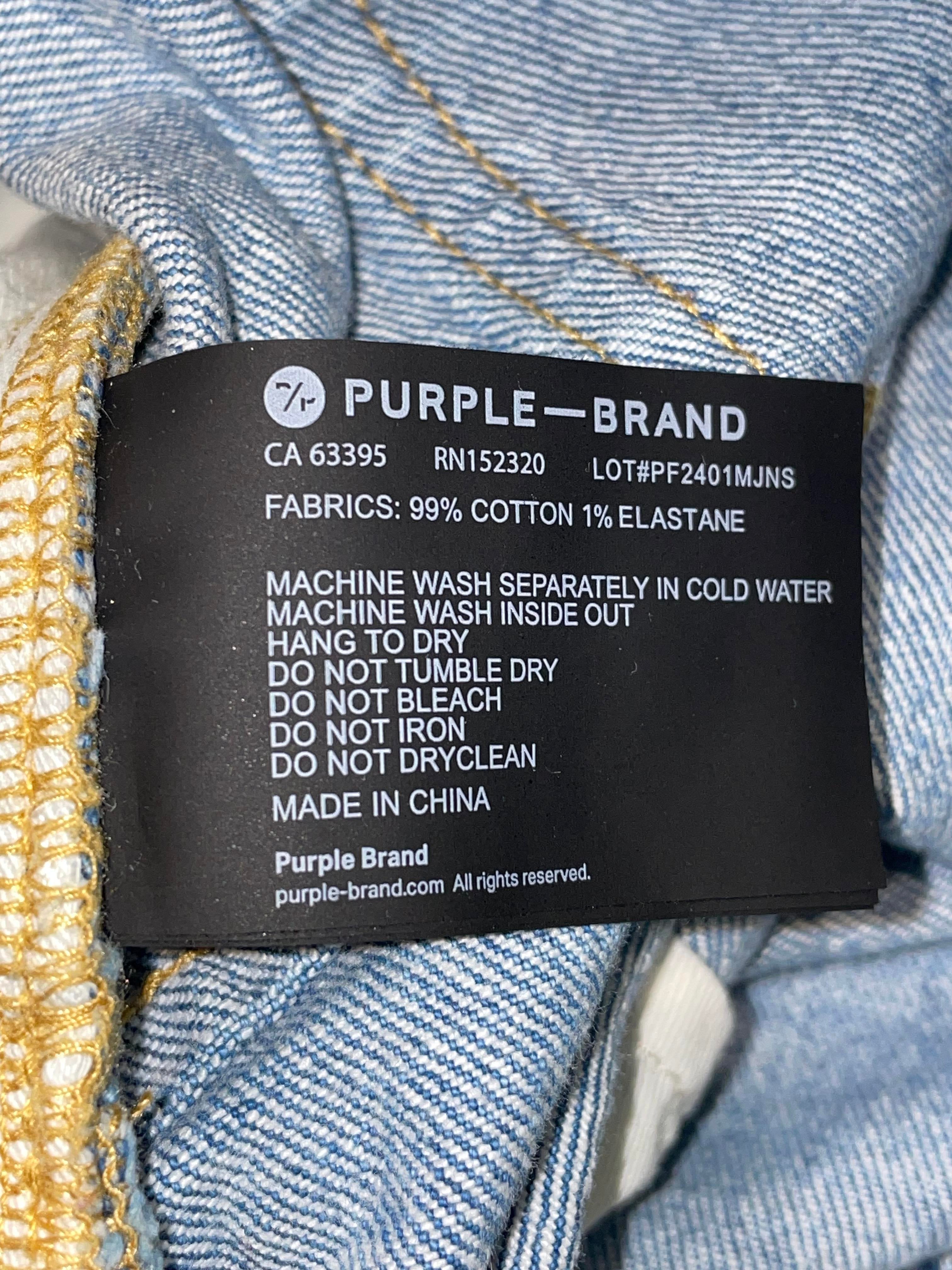 Purple Brand Light Wash Ripped Jeans