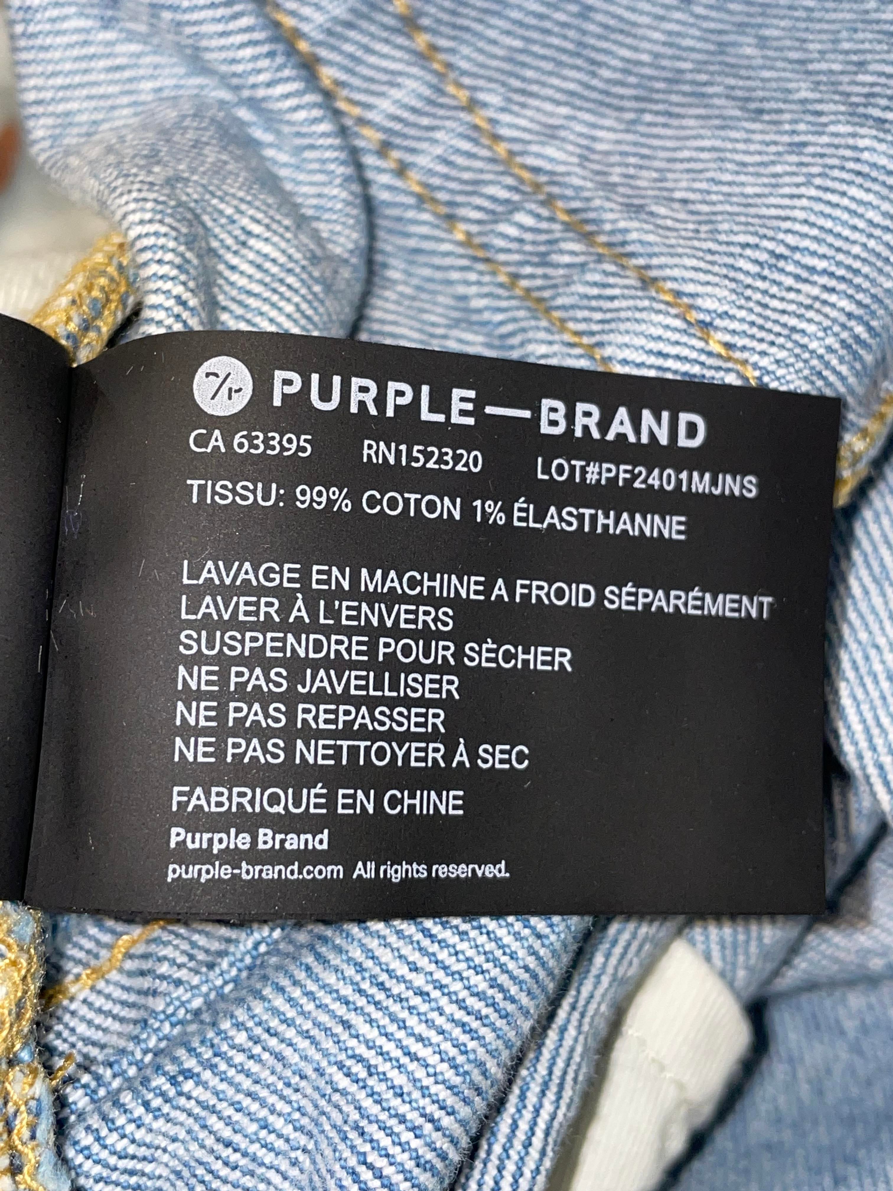Purple Brand Light Wash Ripped Jeans